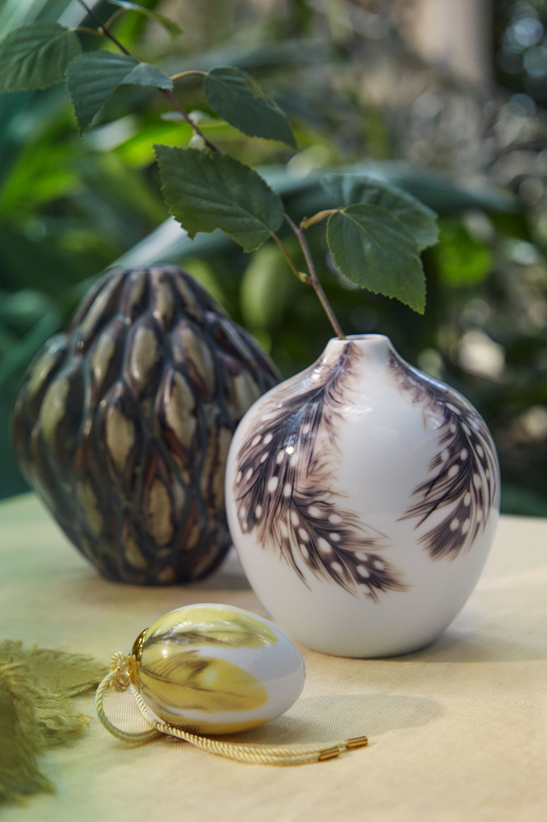 Royal Copenhagen Vase Guinea fowl/Perlhuhn Spring Collection 2025