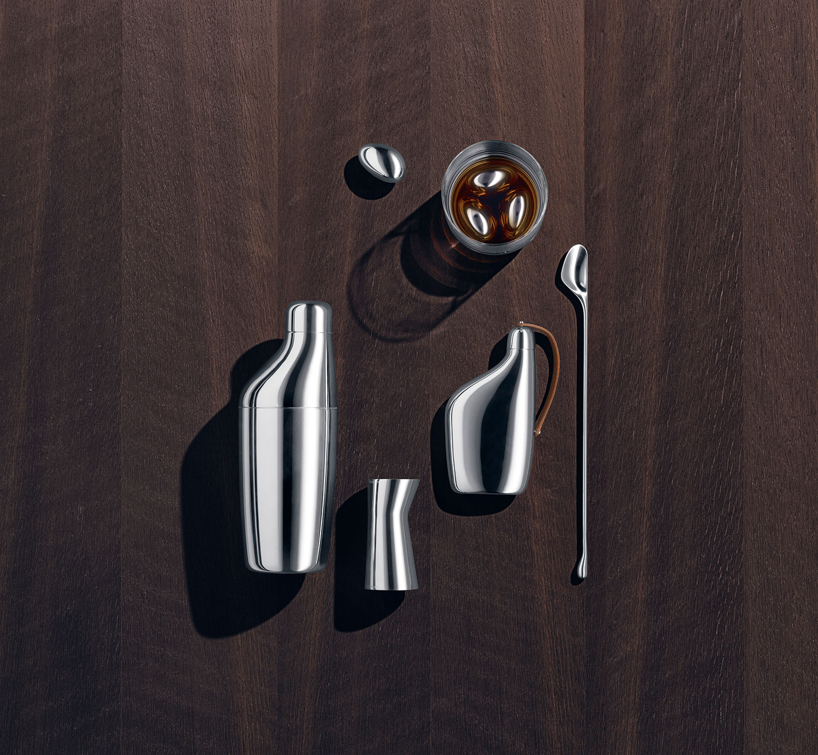 Georg Jensen Sky Flachmann Edelstahl