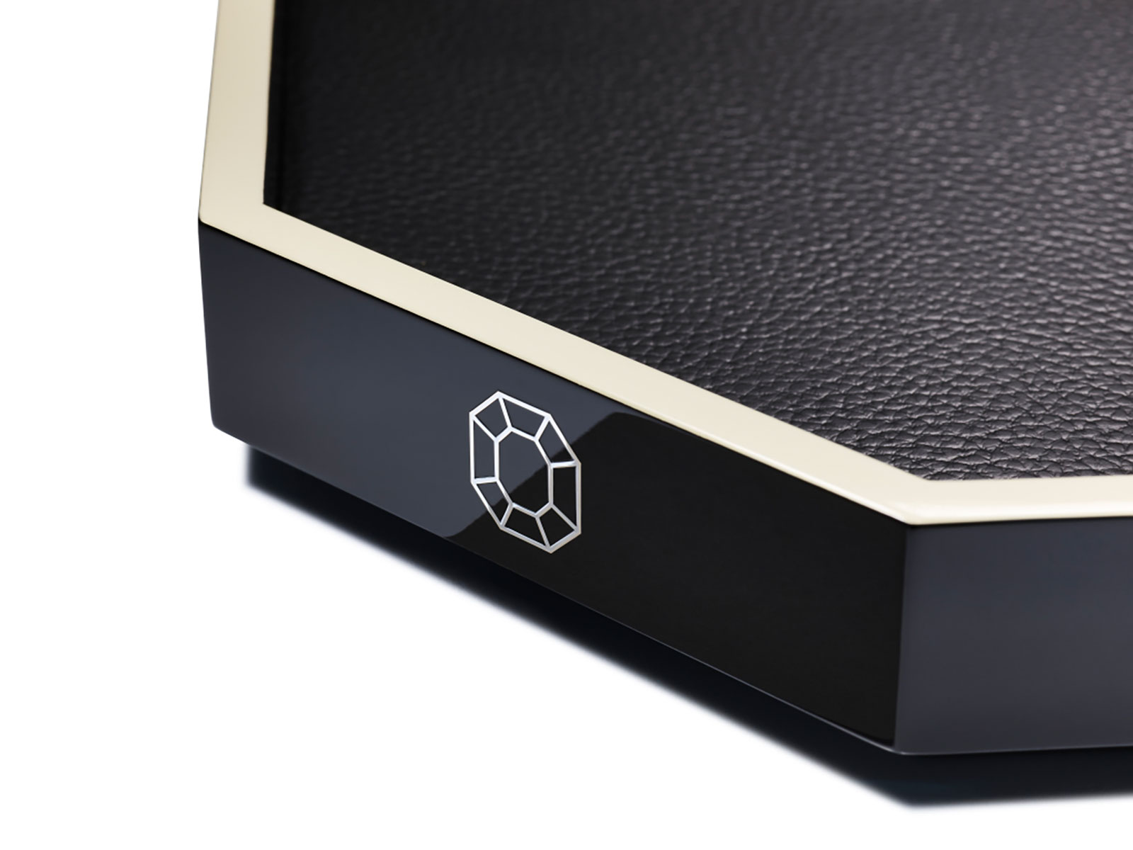 Baccarat Octogone Lack-Tablett S schwarz