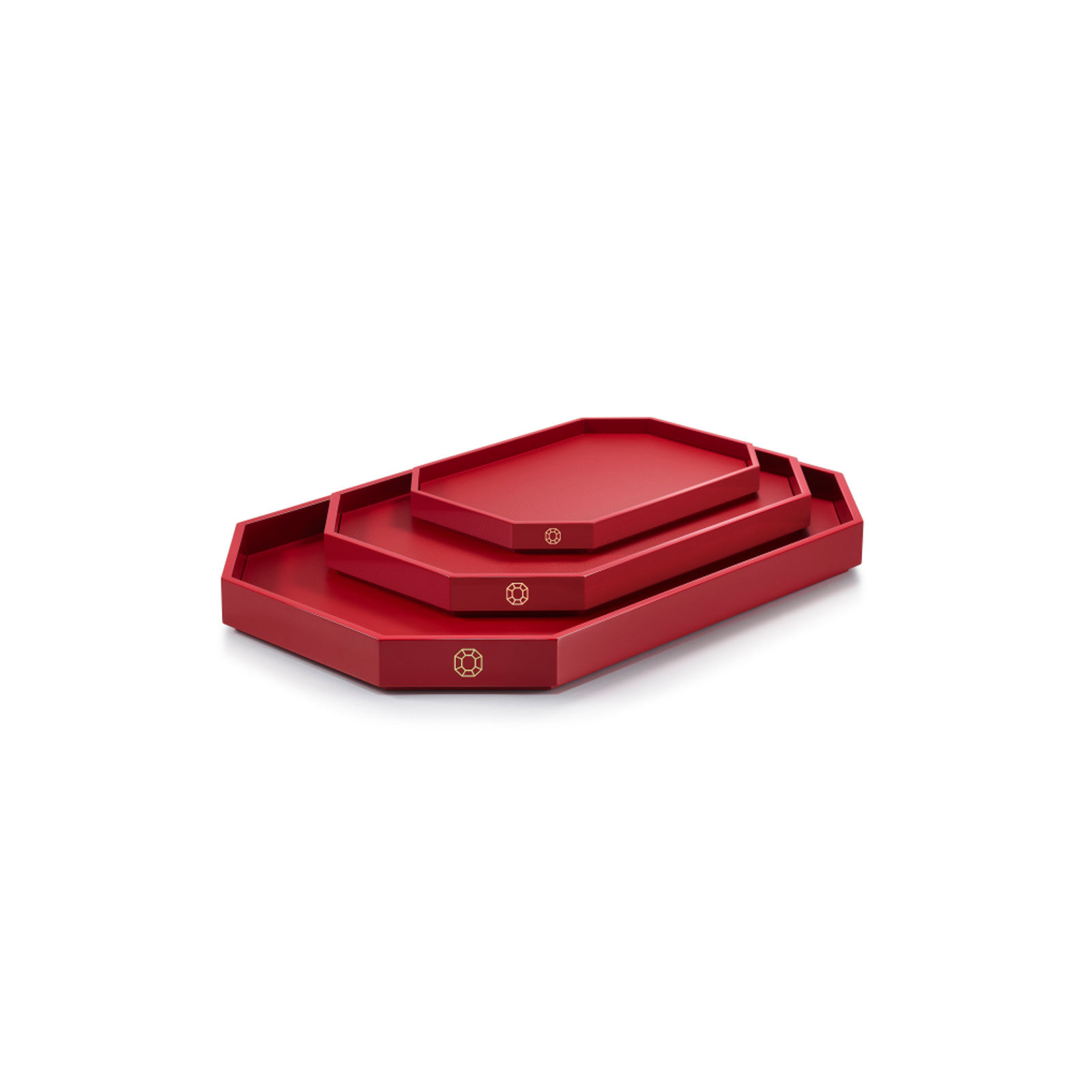 Baccarat Octogone Lack-Tablett S rot