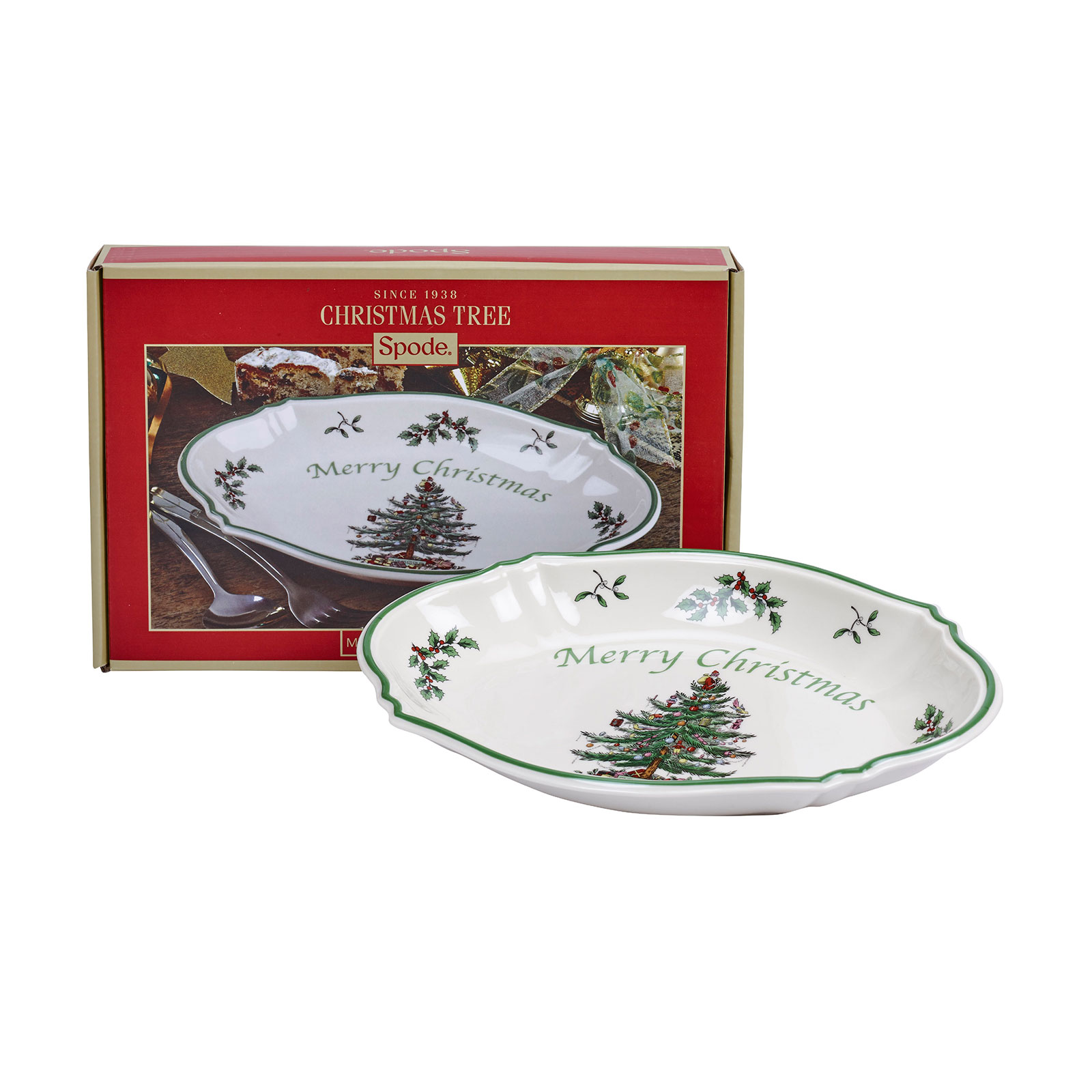 Spode Christmas Tree Platte oval 28cm (Merry Christmas)