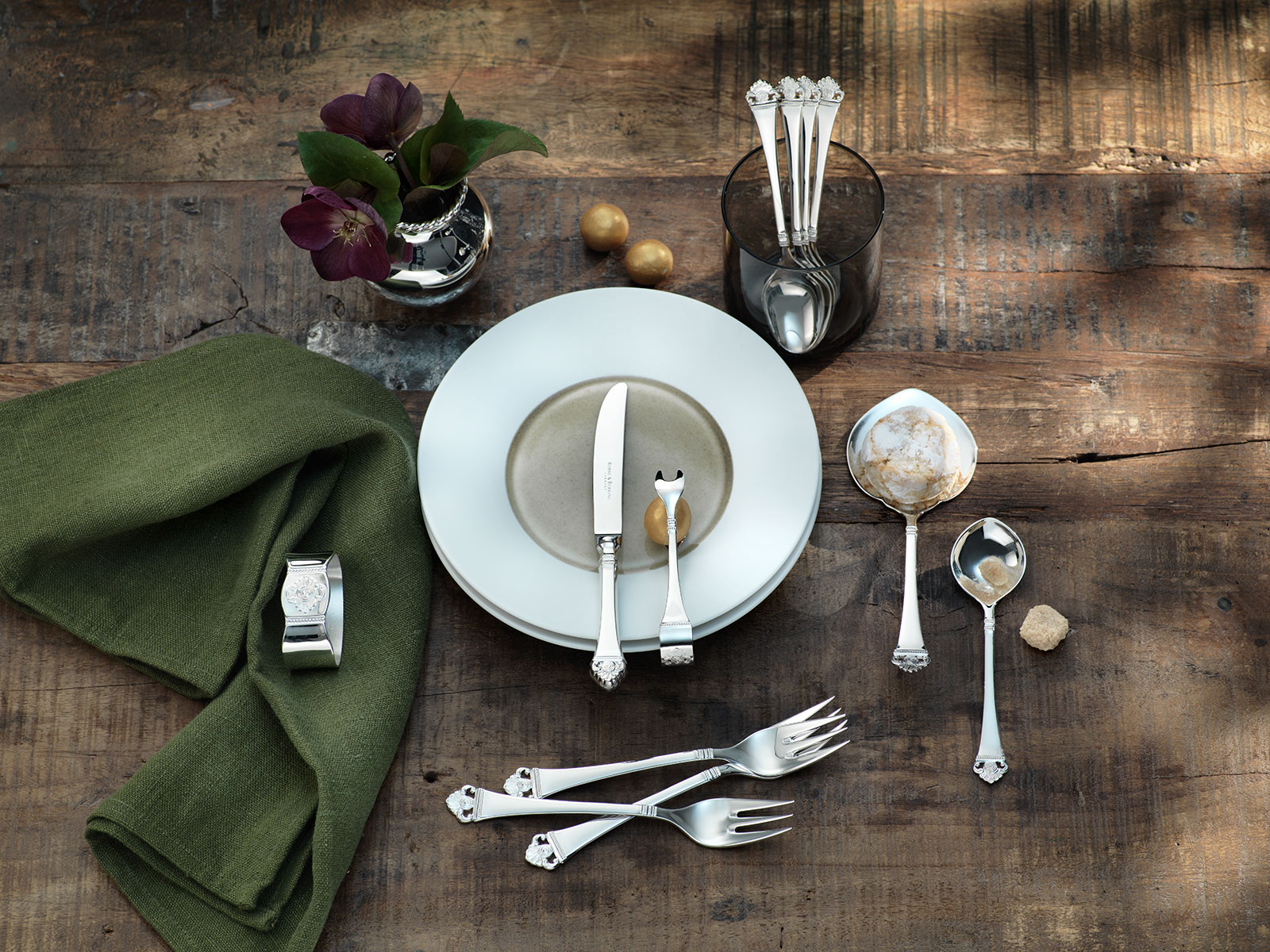 Robbe & Berking Rosenmuster Serviettenring 150versilbert