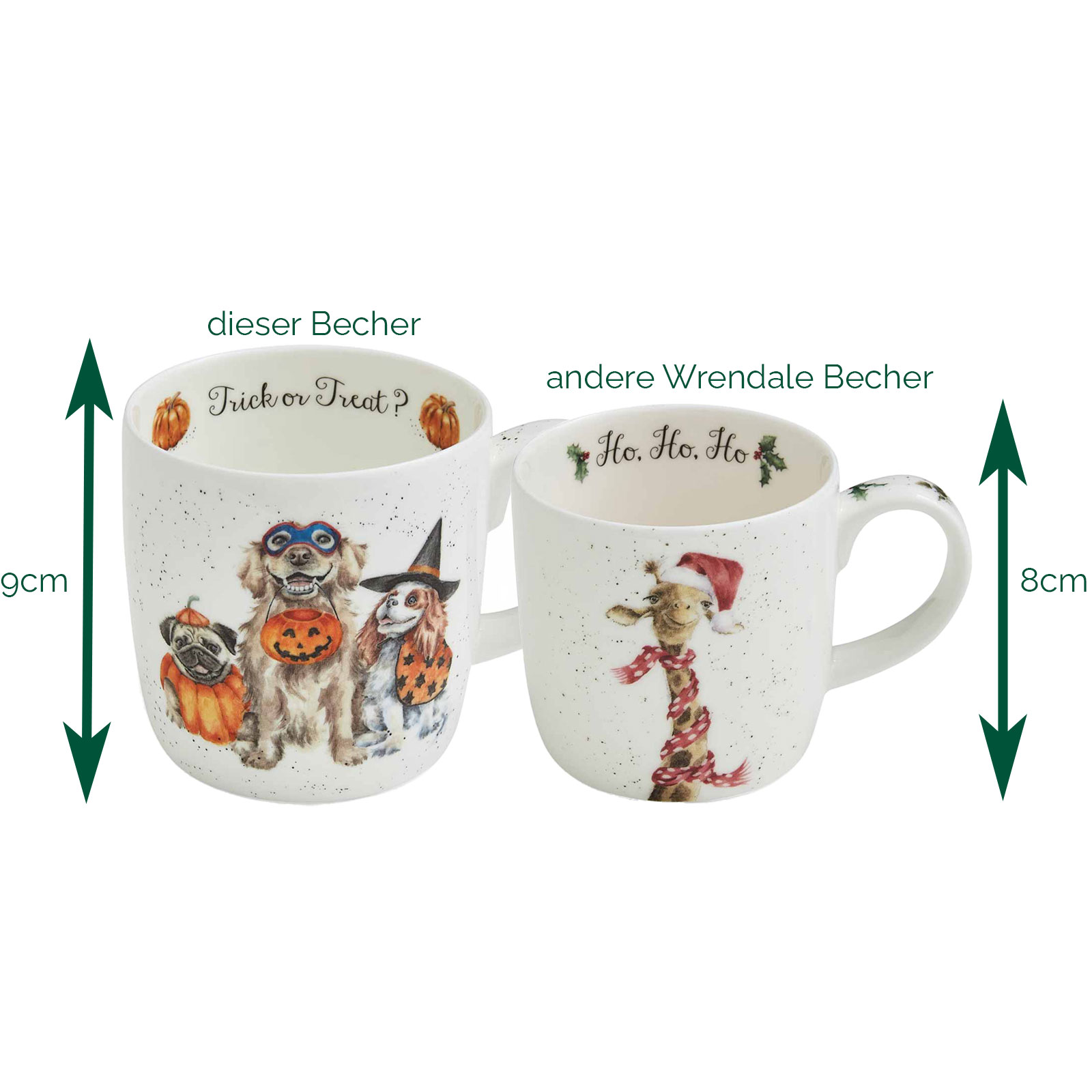 Royal Worcester Wrendale Designs Becher Halloween Trick or Treat