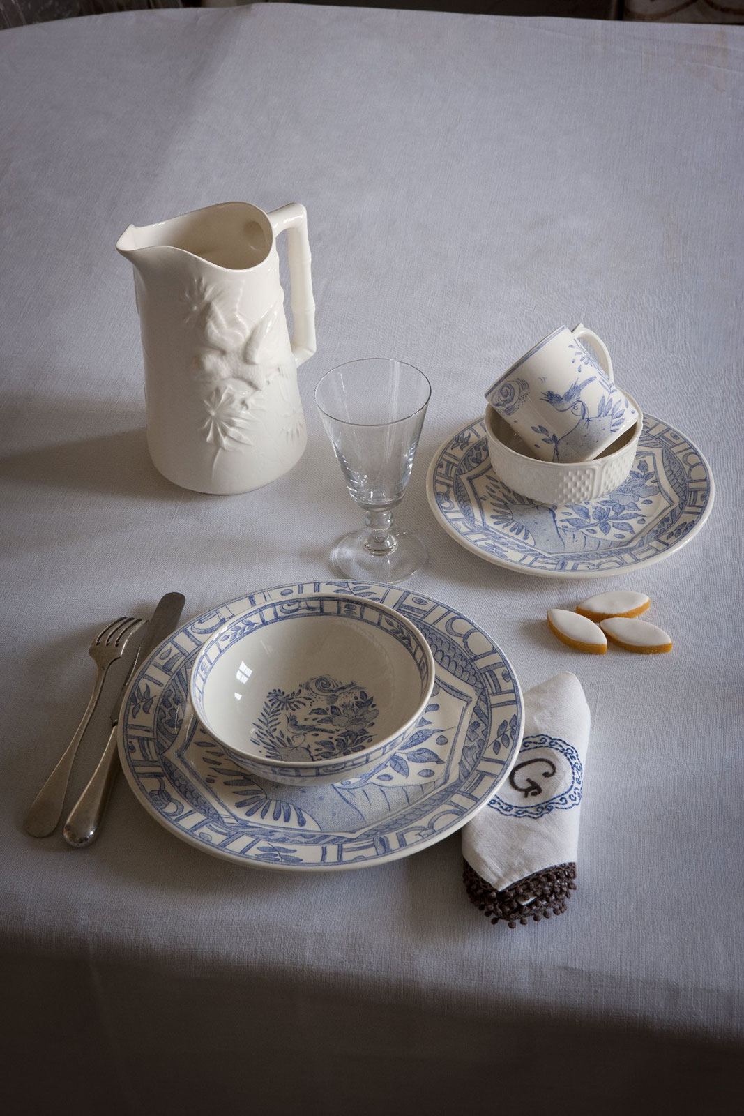 Gien Oiseau Bleu Mono Dessertteller 22cm