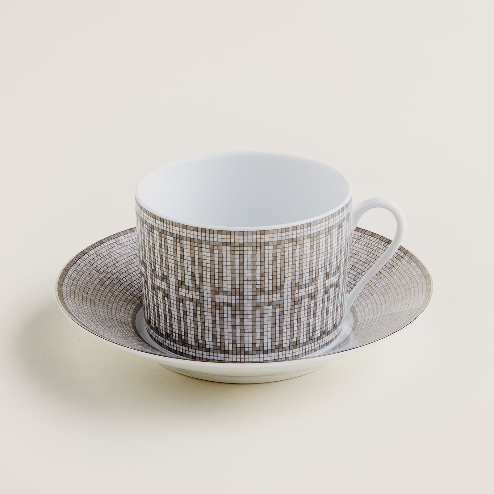 HERMÈS Paris Mosaïque au 24 Platin Frühstückstasse m. U.