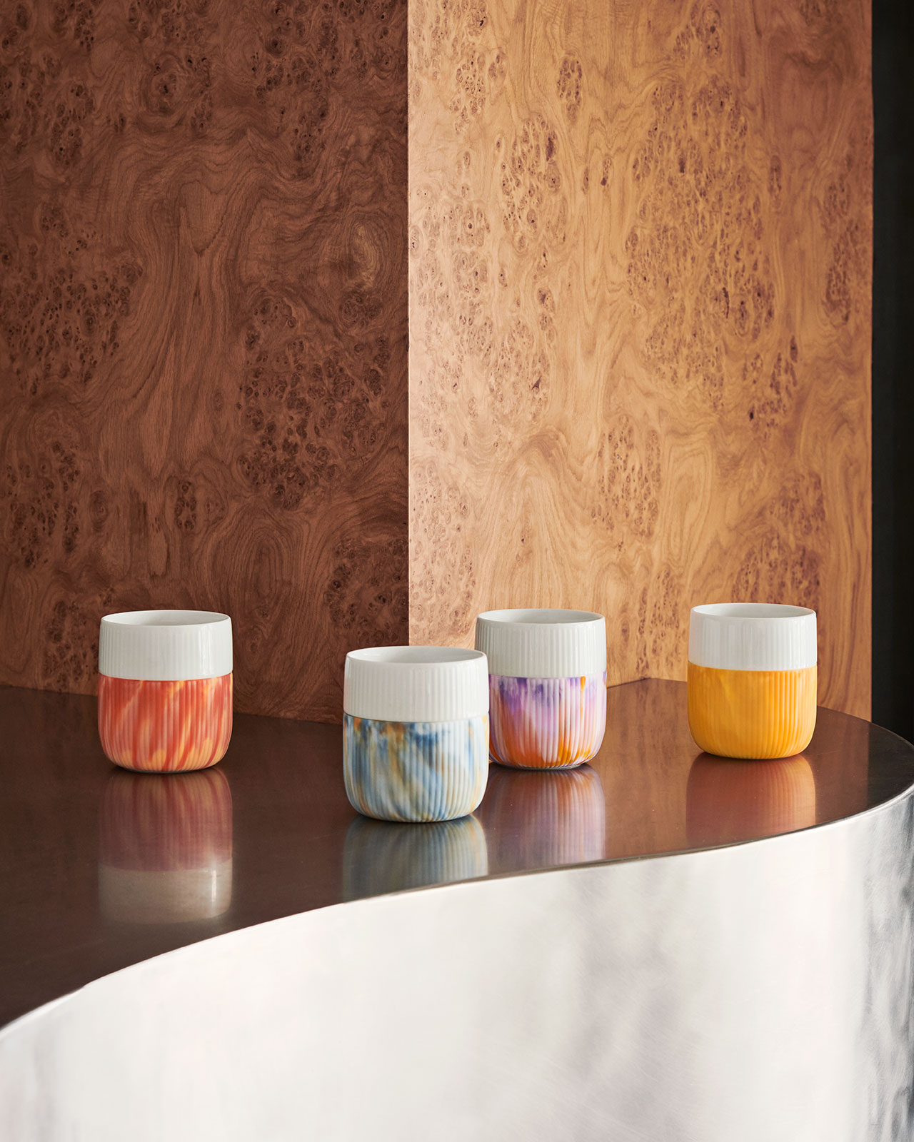 Royal Copenhagen Gerippt Contrast Becher Marble Morning Sky