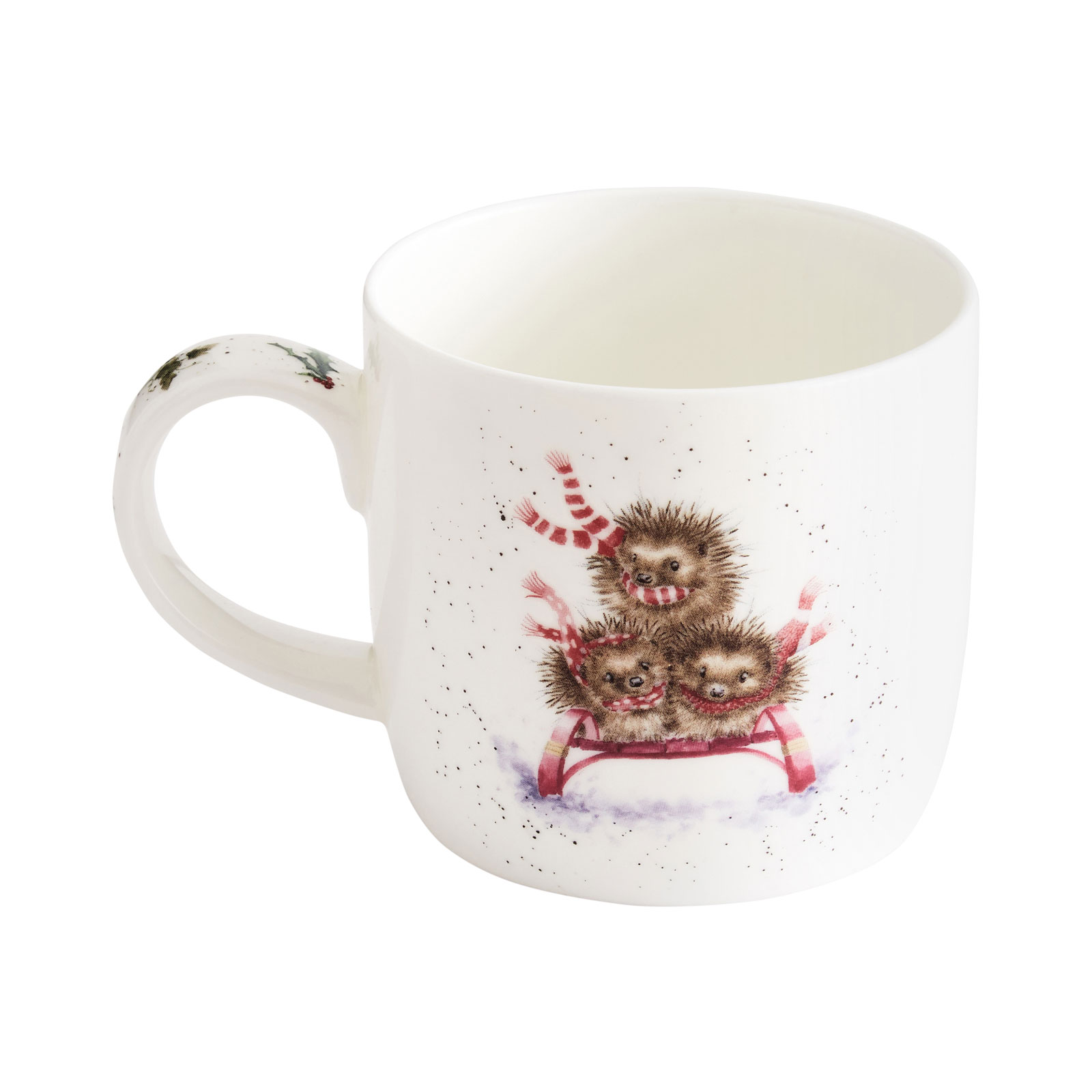 Royal Worcester Wrendale Designs Becher Sledgehogs / Igel 0,31ltr. (Christmas Collection)