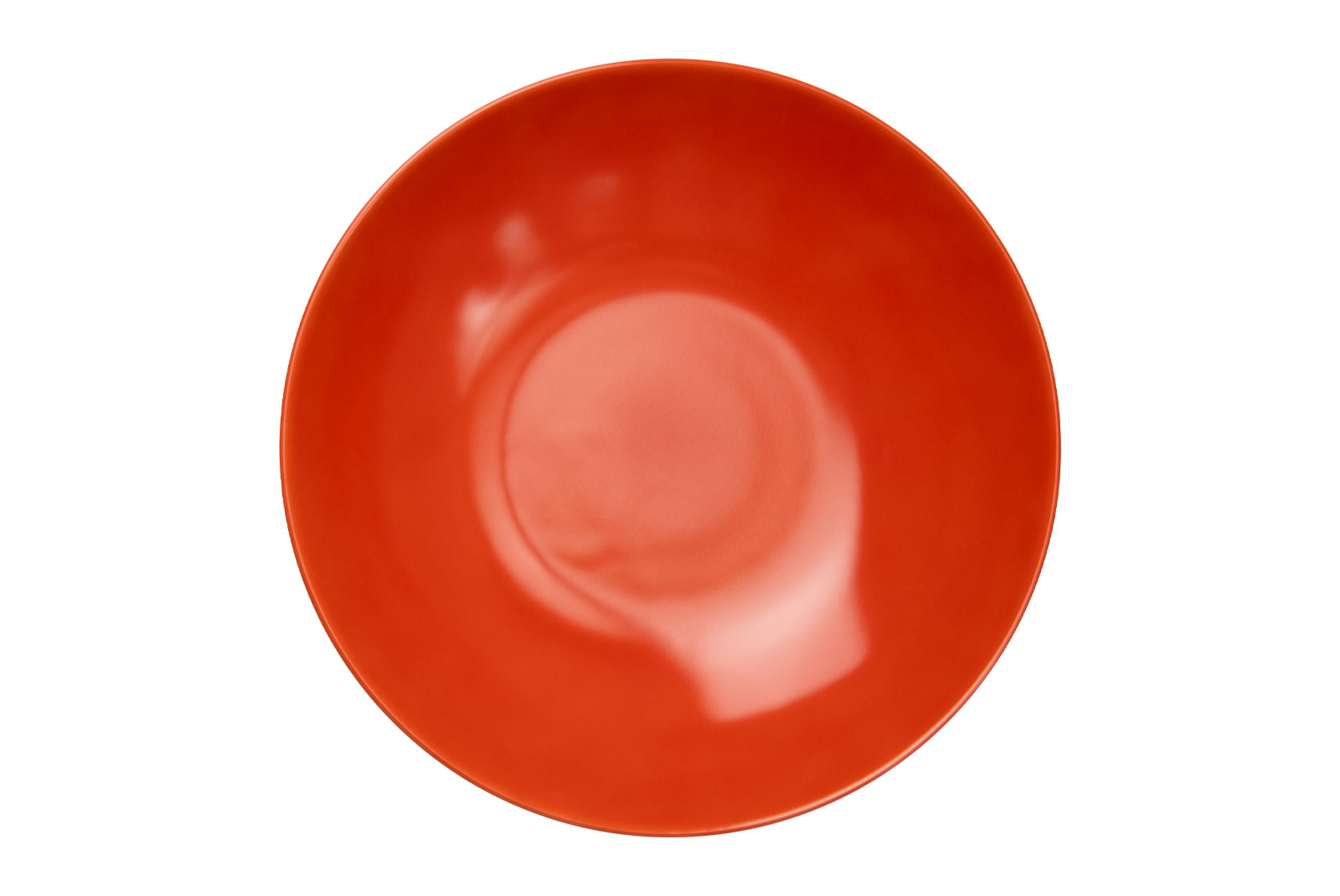 Der Dibbern One Color koralle Suppenteller ist ein tiefer Porzellanteller mit knallroter Glasur.