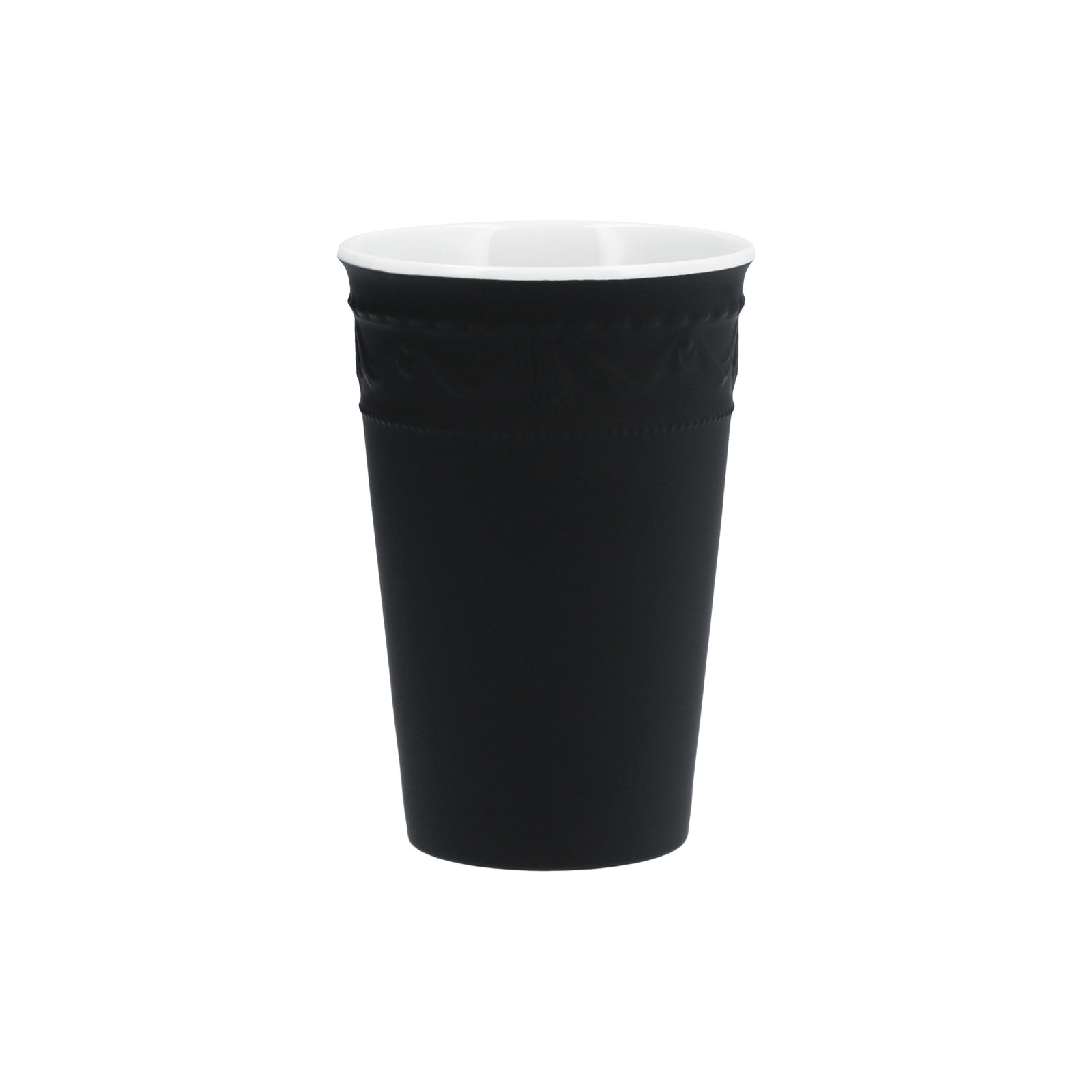 KPM -  Berlin Kurland To-Go Becher Set Black&White mit Deckel & 2 Ledermanschetten