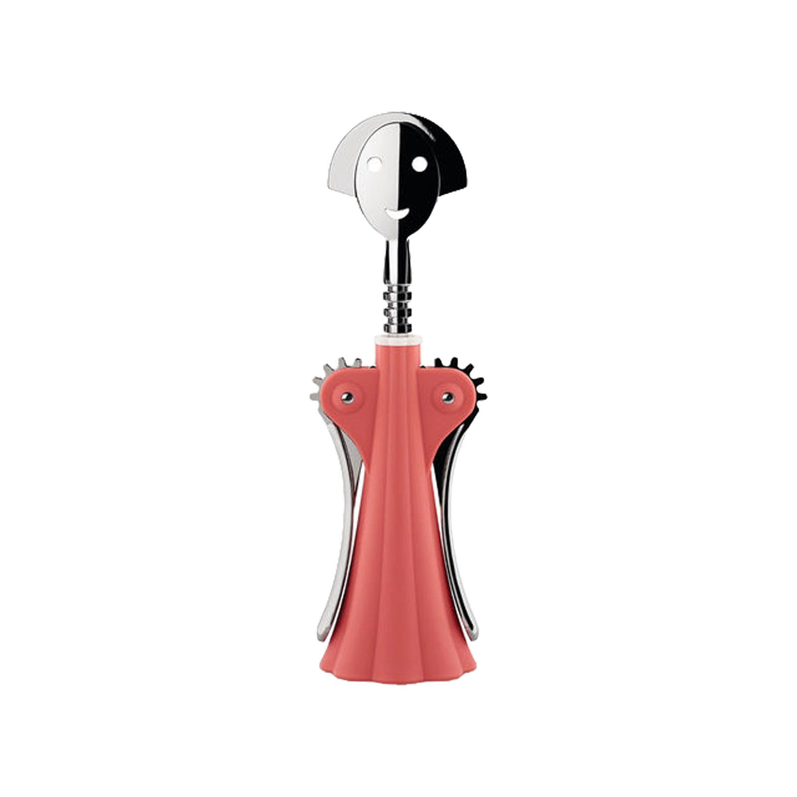 Alessi Anna G. Korkenzieher in rosa von Alessandro Mendini vor weißem Hintergrund.