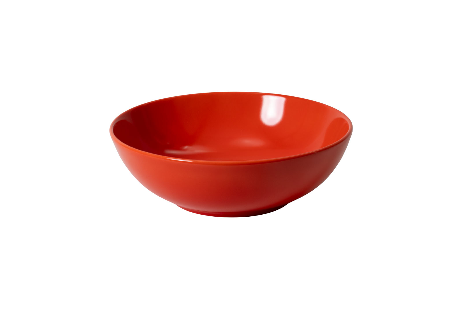 Die Dibbern One Color koralle Schale ist eine Porzellanschale mit knallroter Glasur.