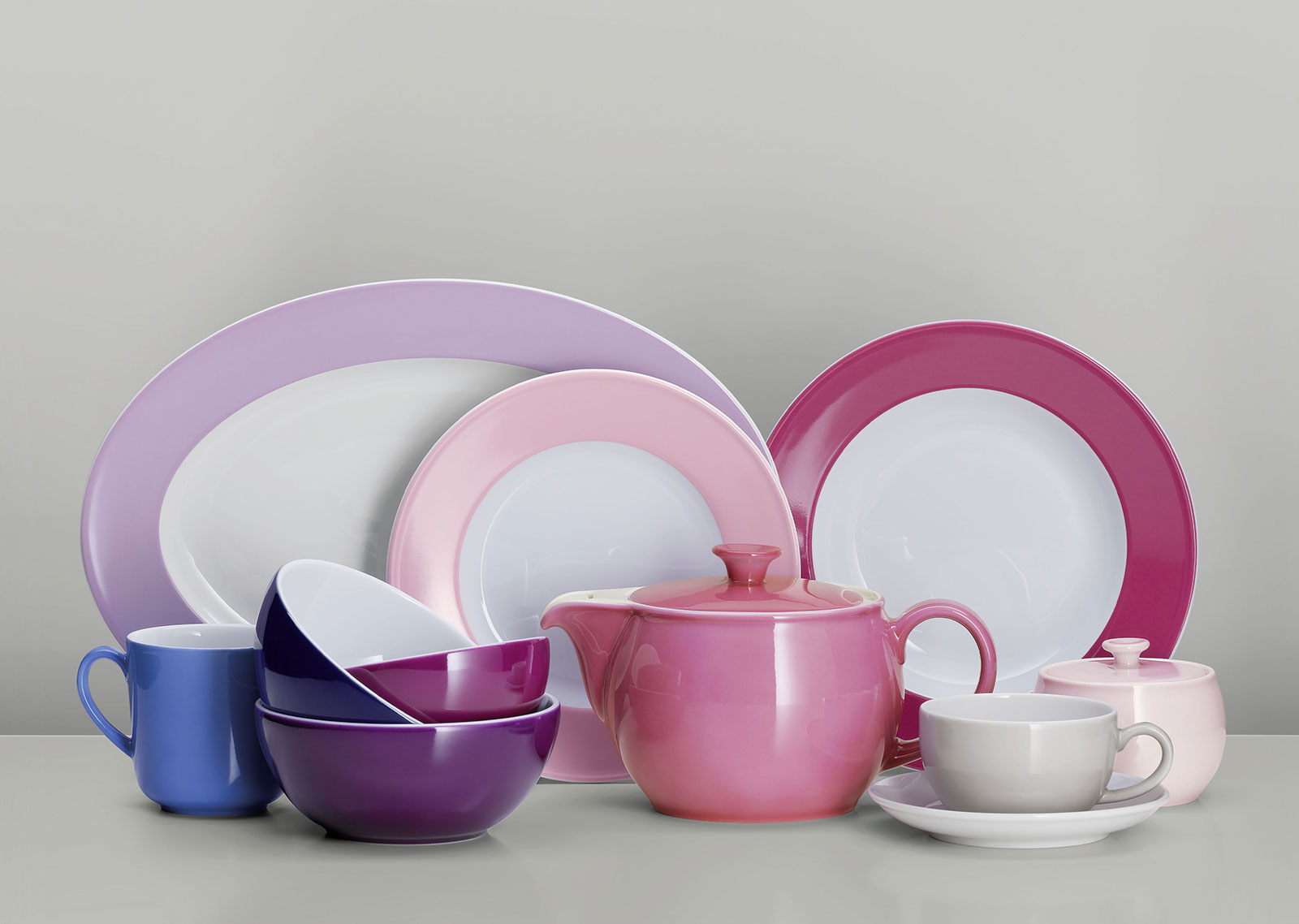 Dibbern Solid Color pearl Frühstücksteller 21cm Fahne