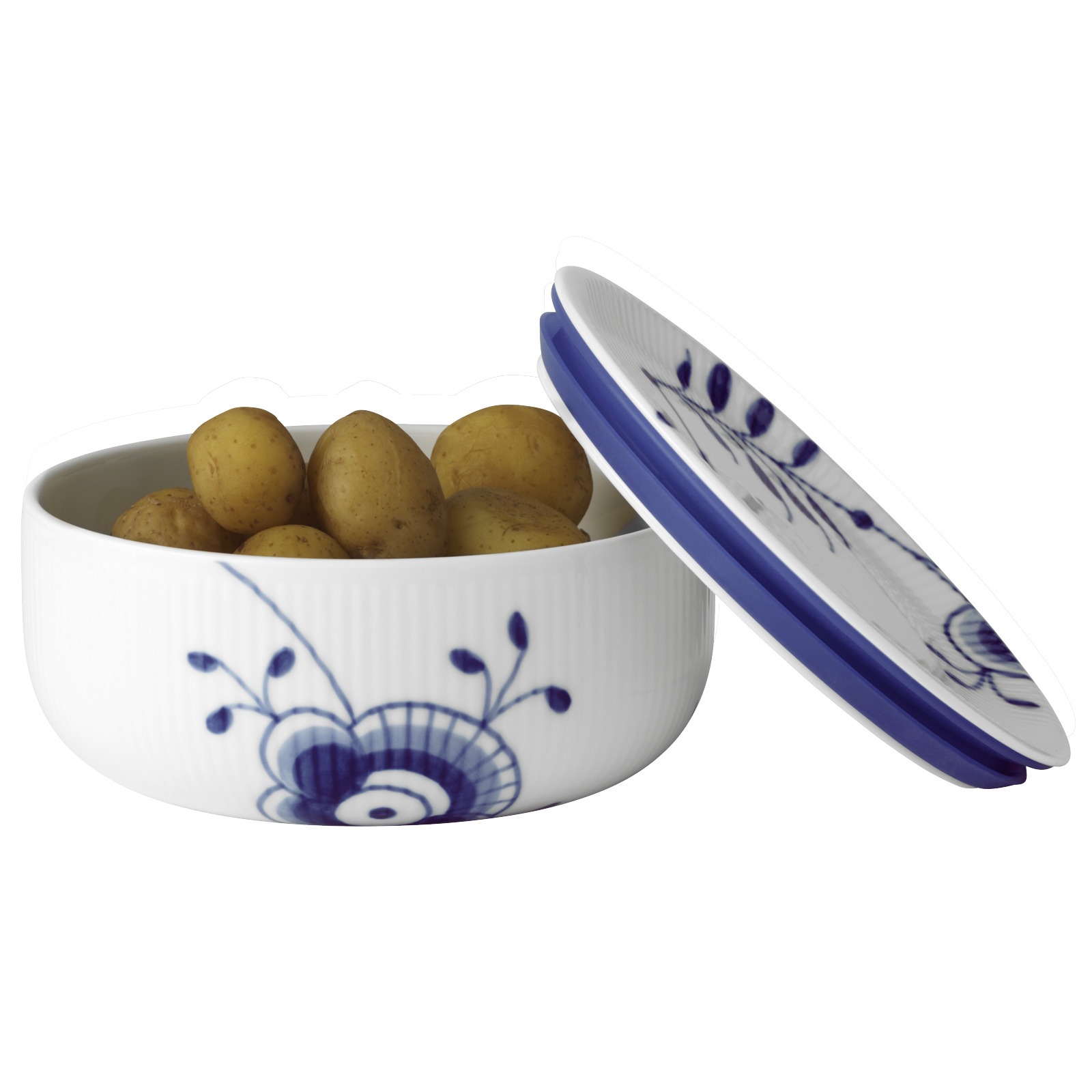 Royal Copenhagen Mega Blau Gerippt Vorratsdose 0,75ltr.