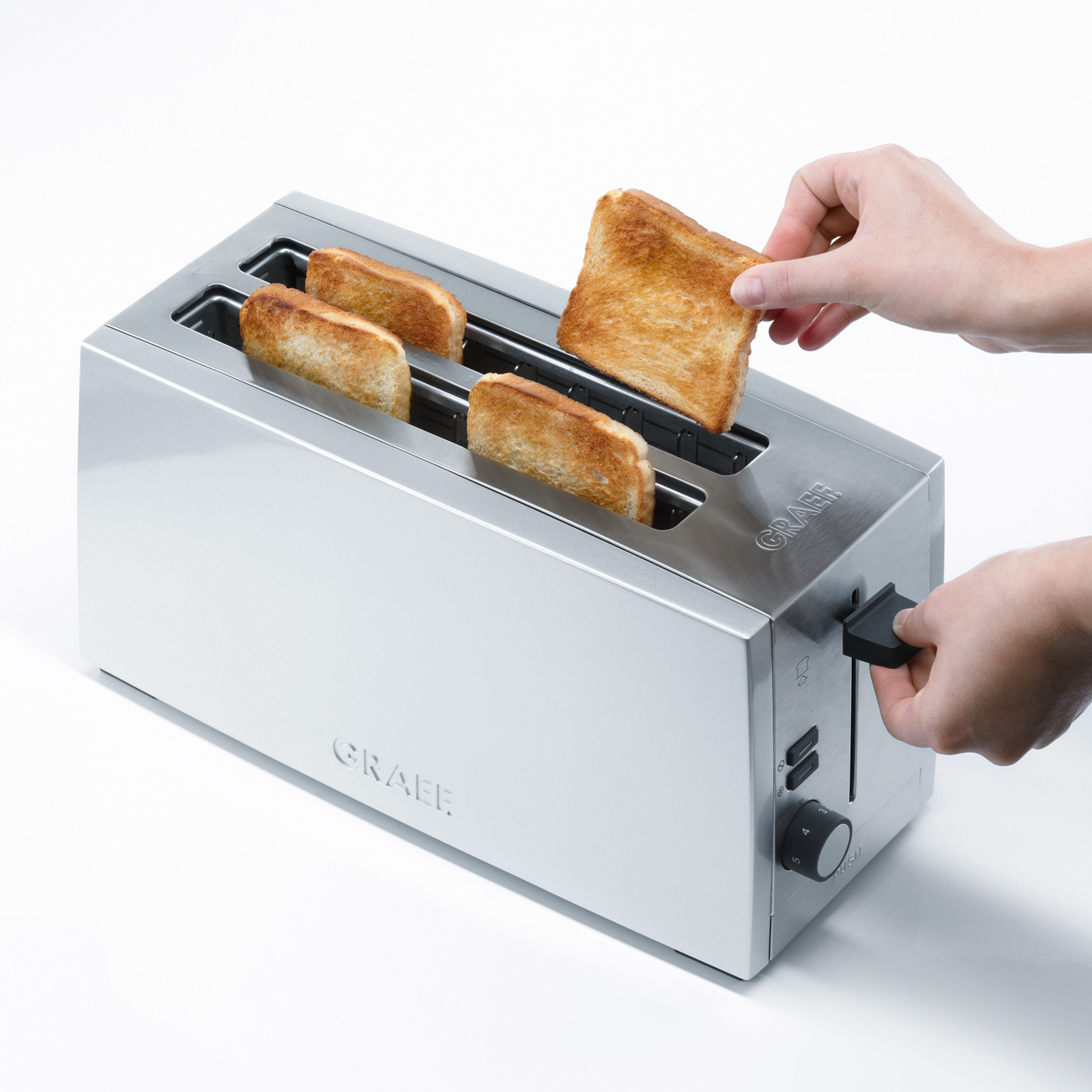 Graef Toaster 4 Scheiben mit Langschlitz silber TO100