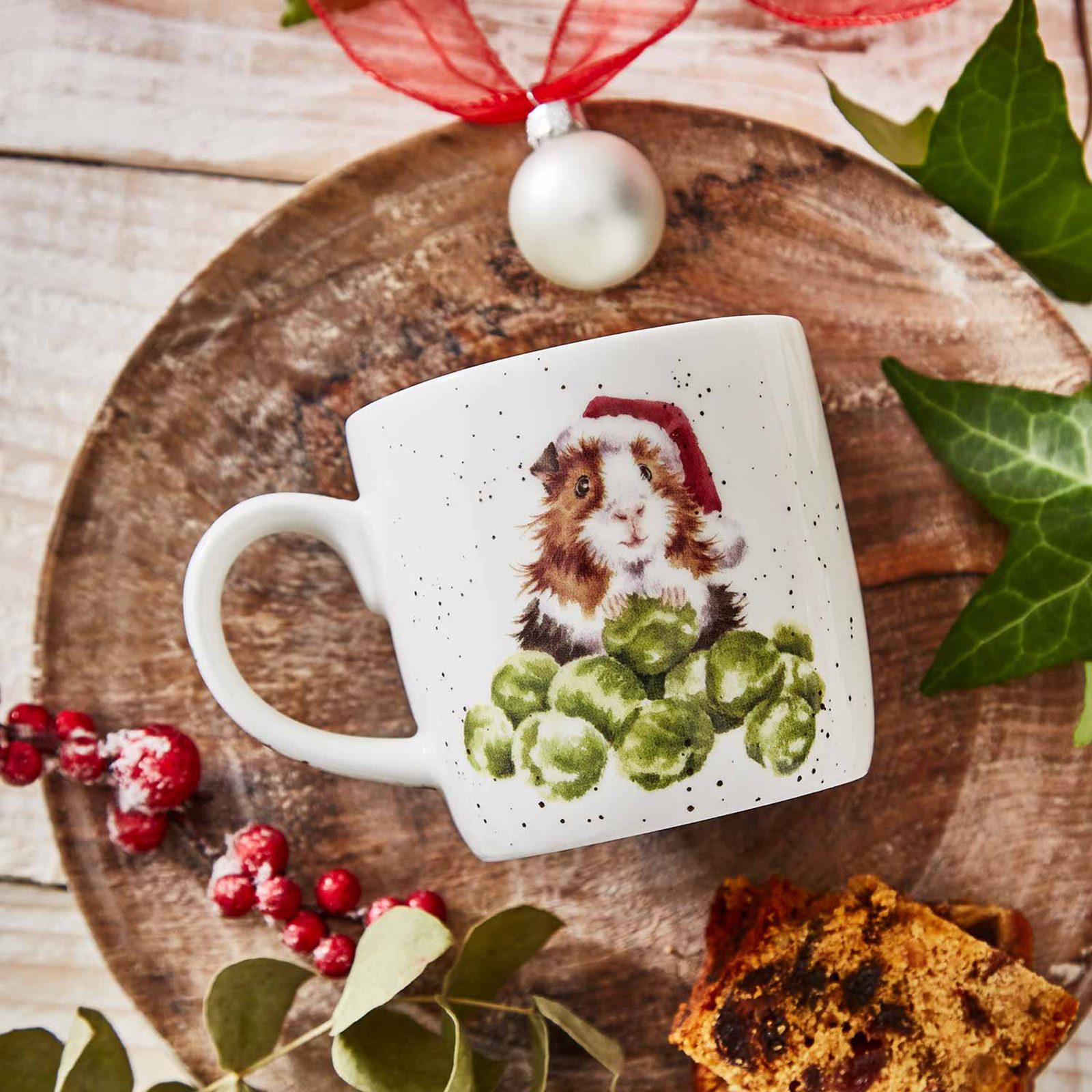 Royal Worcester Wrendale Designs Becher Sprouts / Meerschweinchen 0,31ltr. (Christmas Collection)