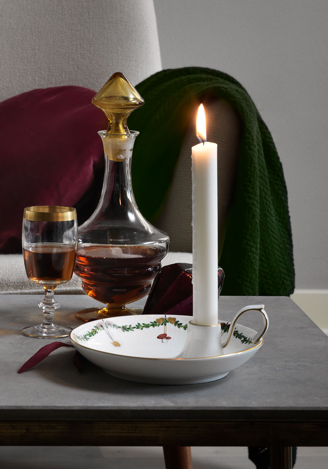 Royal Copenhagen Star Fluted Christmas Kerzenhalter mit Griff