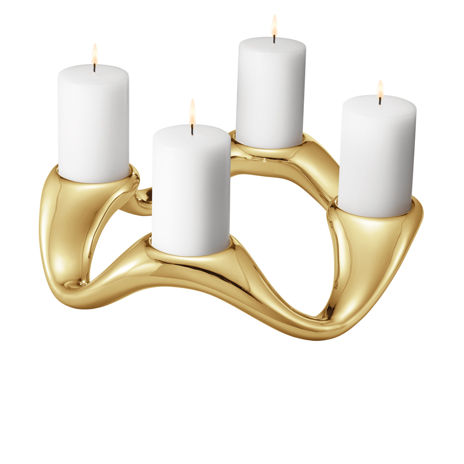 Georg Jensen Cobra Kerzenleuchter für 4 Kerzen rund gold