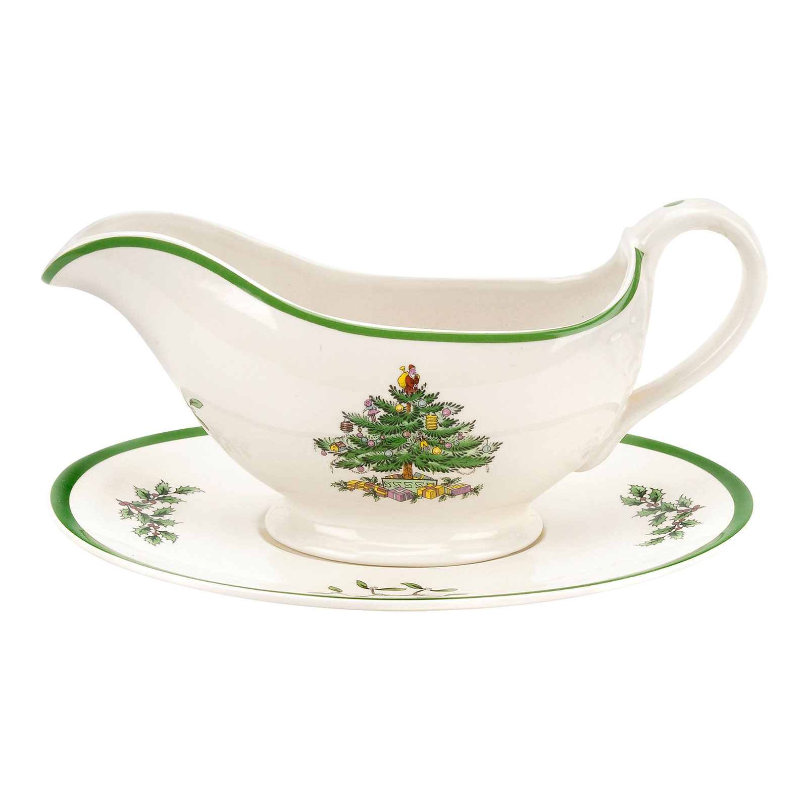 Spode Christmas Tree Sauciere mit Unterteller 0,31ltr.