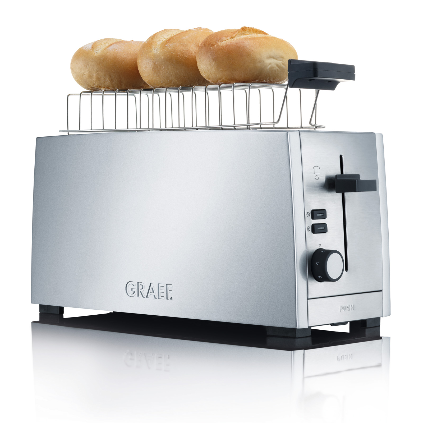 Graef Toaster 4 Scheiben mit Langschlitz silber TO100