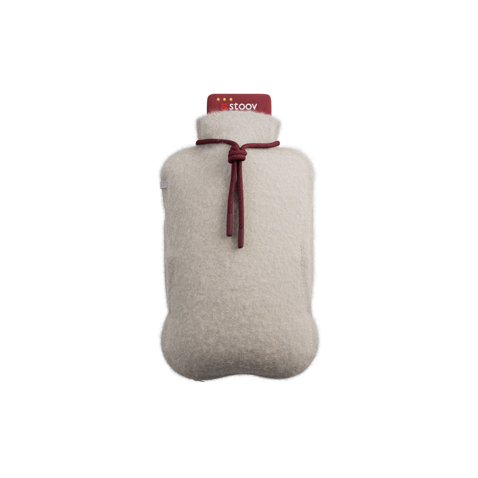Die Homey XL Wärmflasche Teddy Off-White von Stoov ist bezogen mit einem elfenbeinfarbenen Teddy-Stoff.