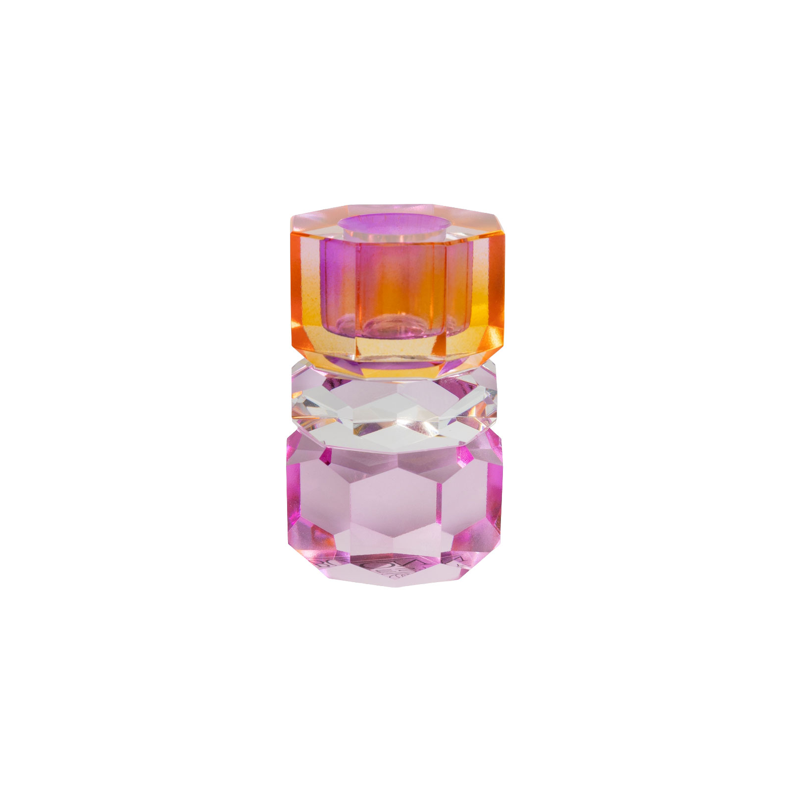 C'est Bon Kerzenhalter Kristall pink/klar/bernstein ombre 7,5x4,5cm