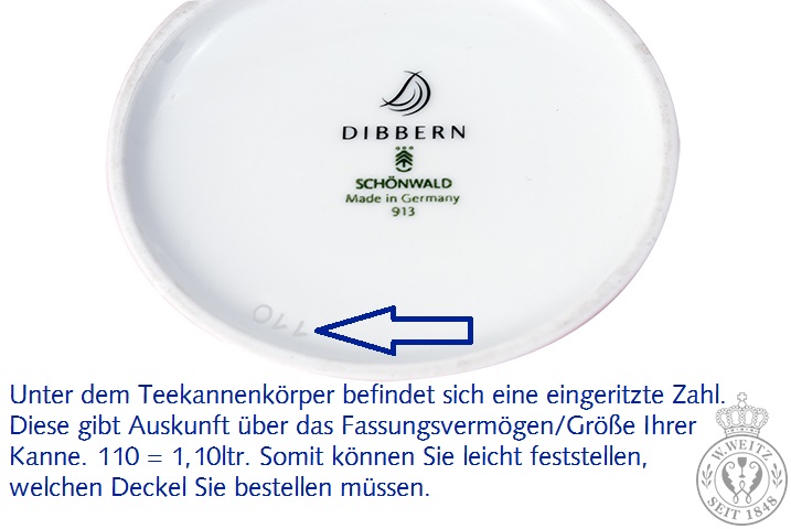 Dibbern Solid Color anthrazit Deckel für Teekanne 1,10ltr.