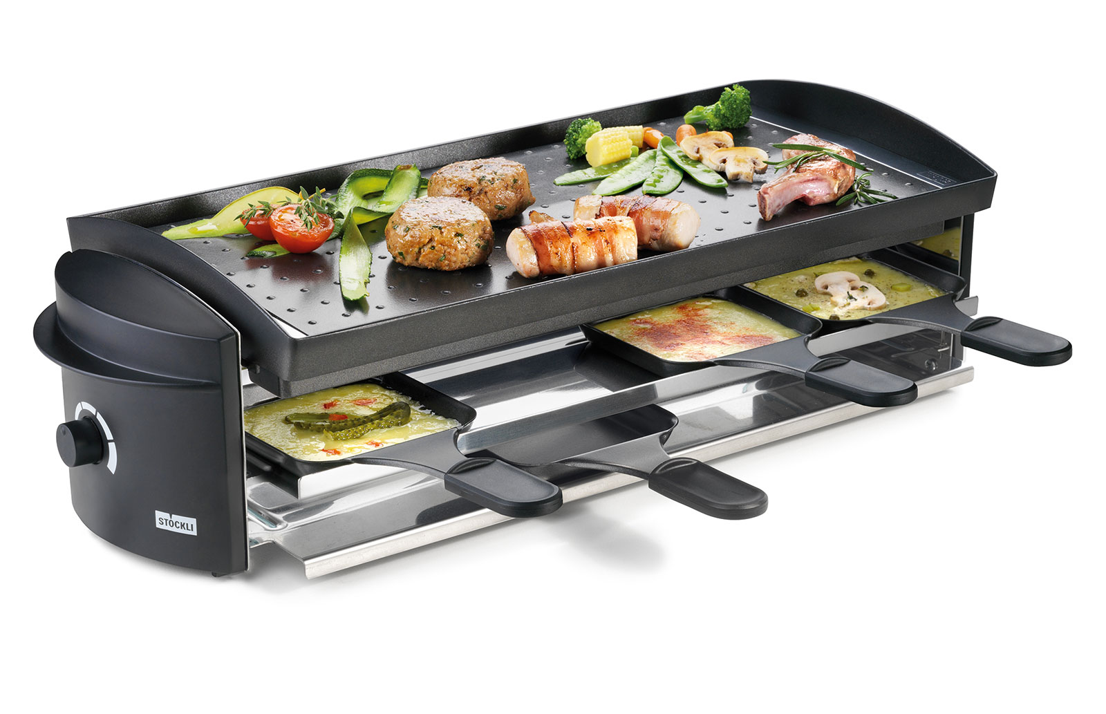 Stöckli Cheeseboard V8 Grill anthrazit 8 Pers.