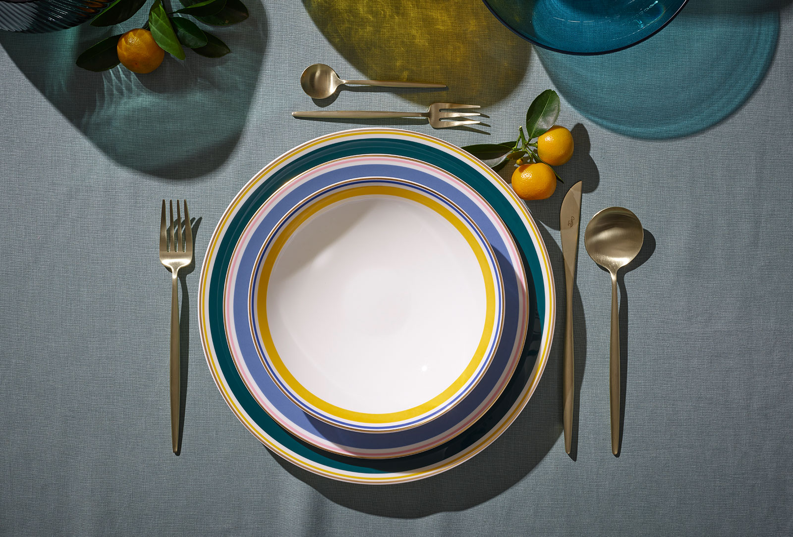 Dibbern Capri Schale 20cm Coupe blau/rosé
