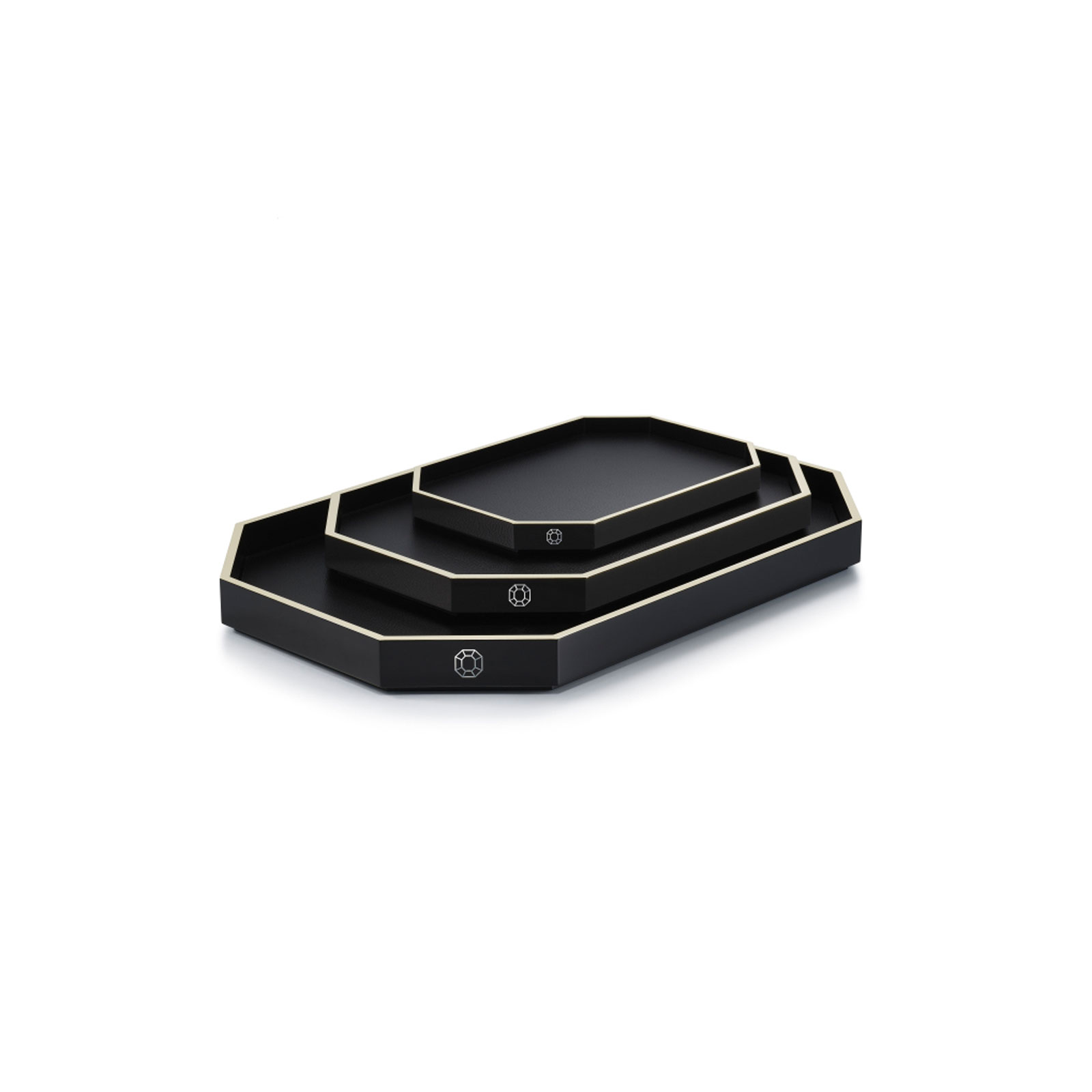 Baccarat Octogone Lack-Tablett L schwarz