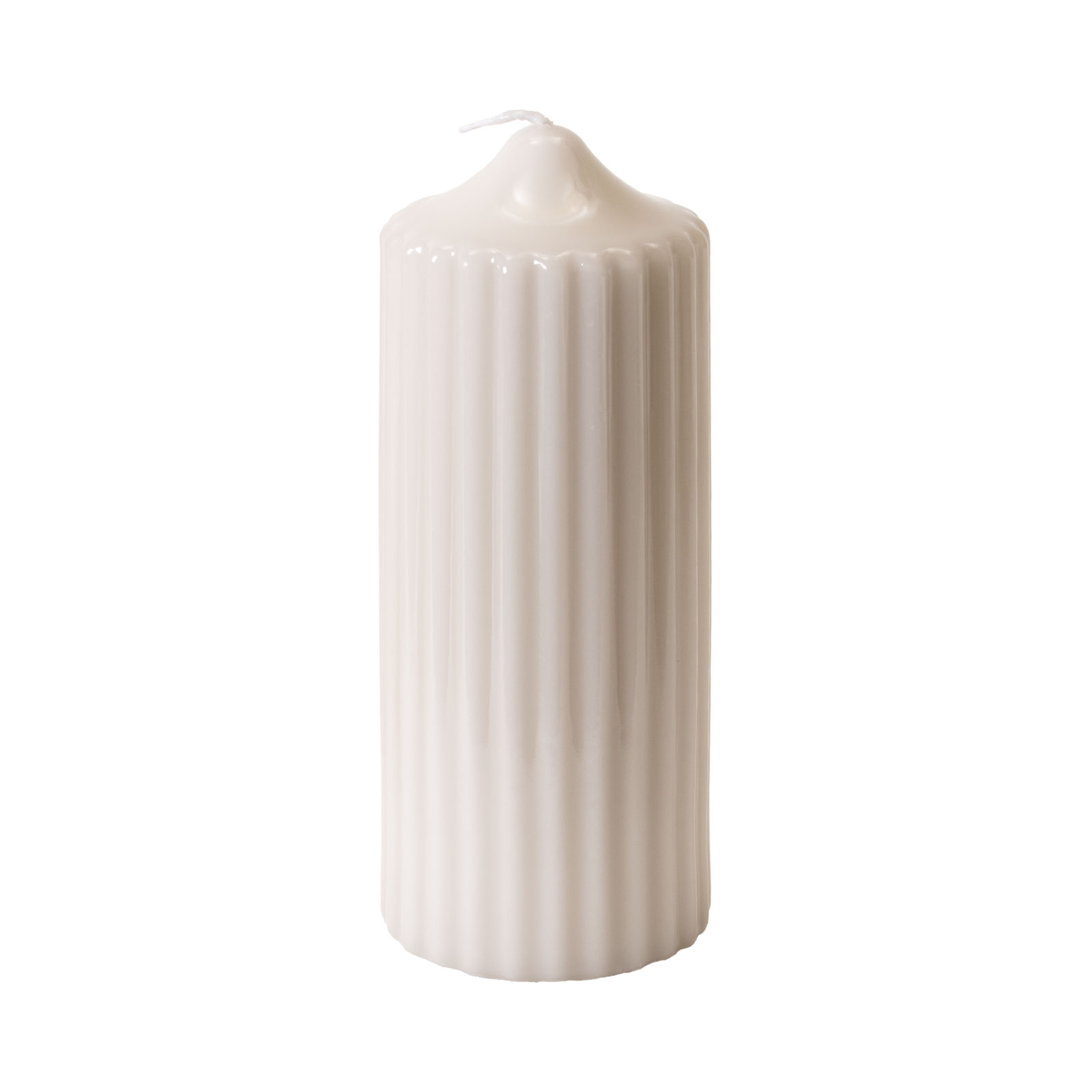 Engels Kerzen Gelackte Rillenkerze 8x20cm leinen