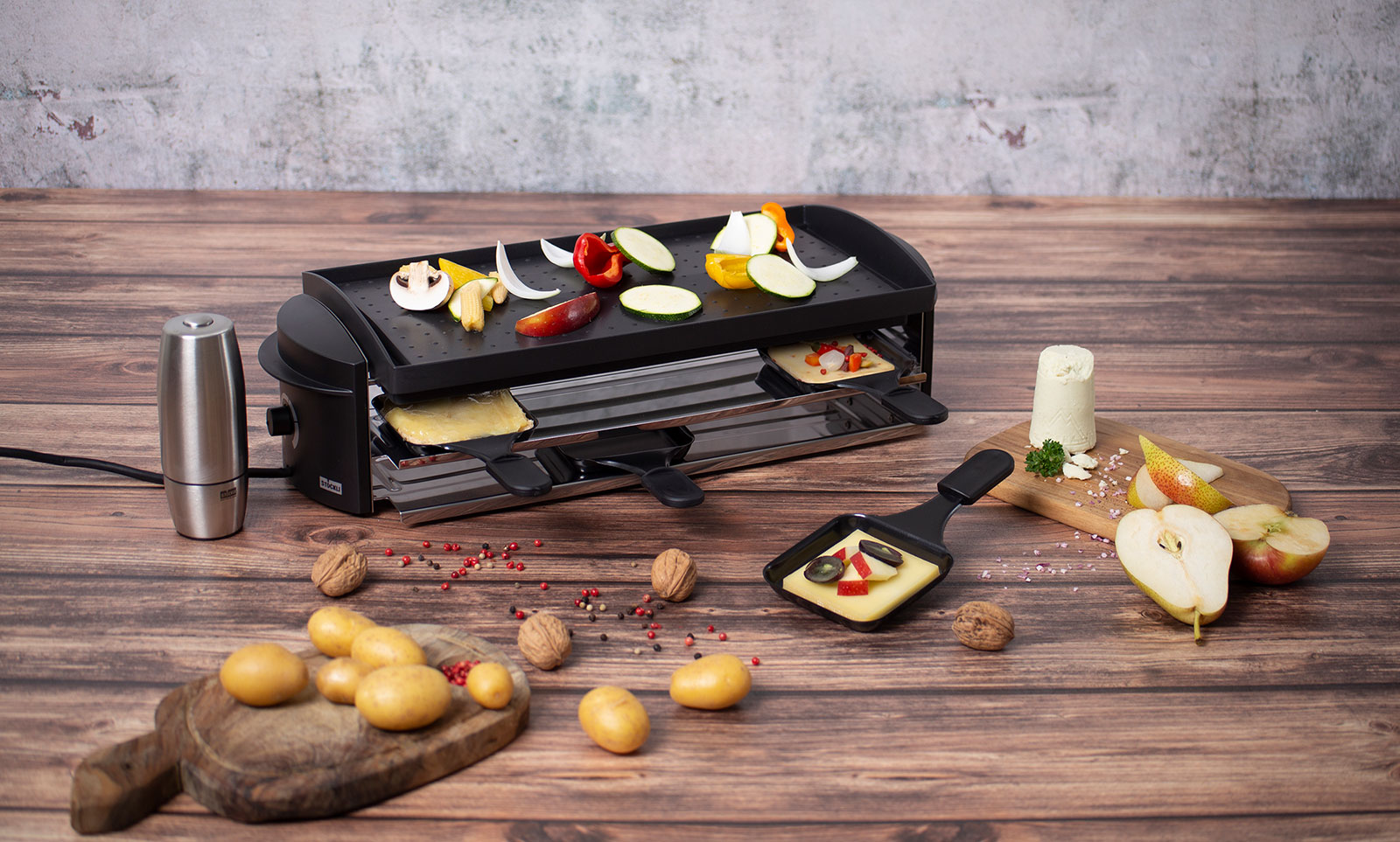 Stöckli Cheeseboard V8 Grill anthrazit 8 Pers.