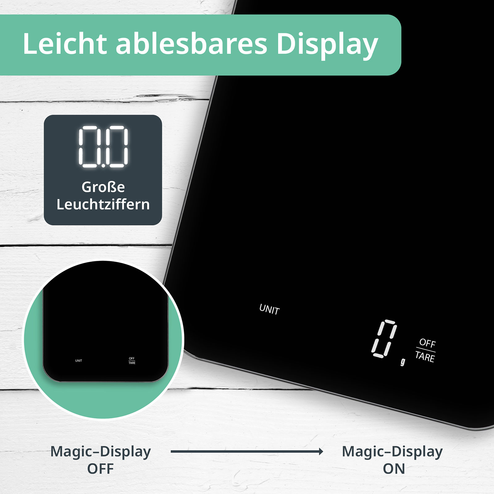 ADE Tessa Digitale Küchenwaage schwarz aufladb. KE2301