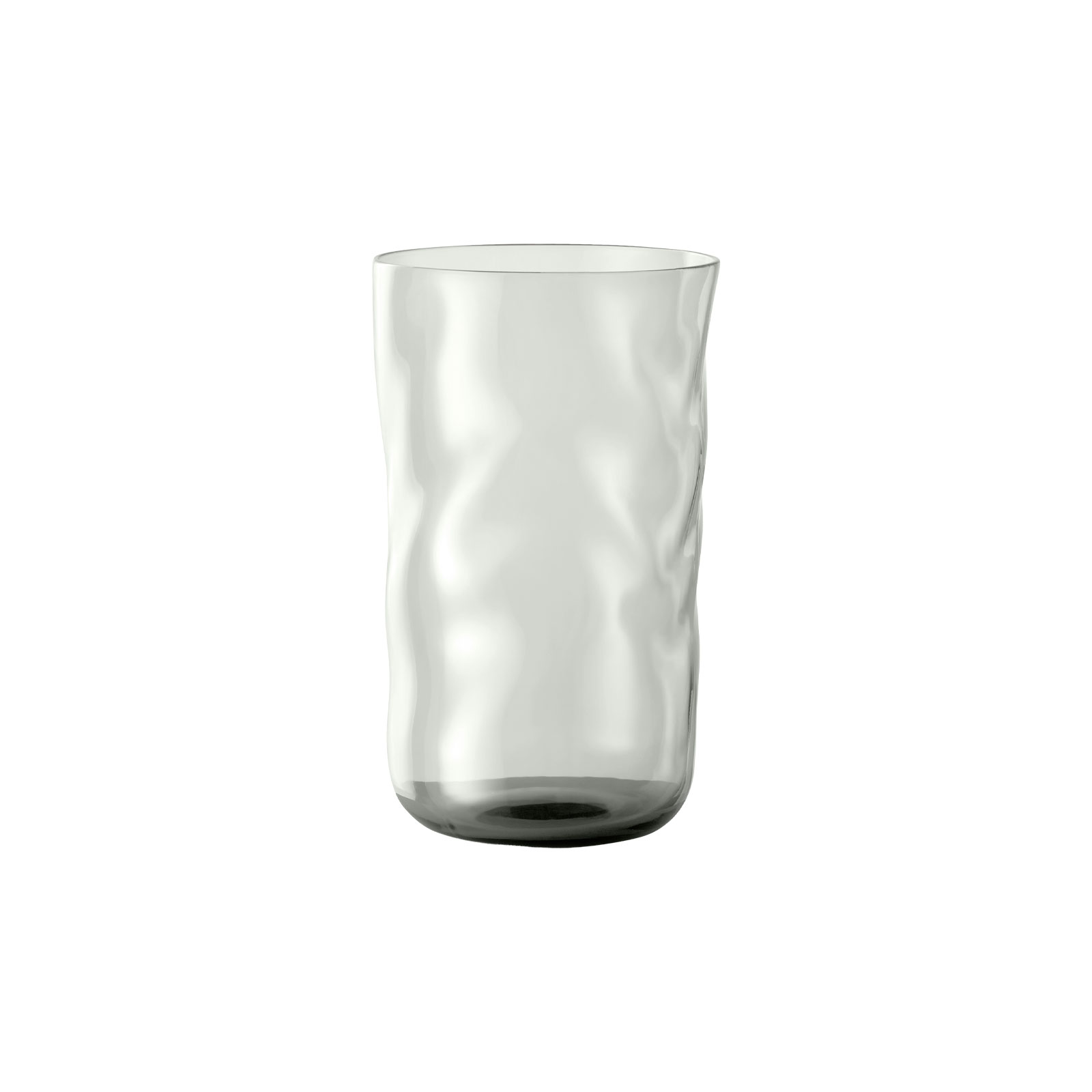 Das Swirl Longdrinkglas in Mist von Paveau ist ein hohes rauchgraues Wasserglas.