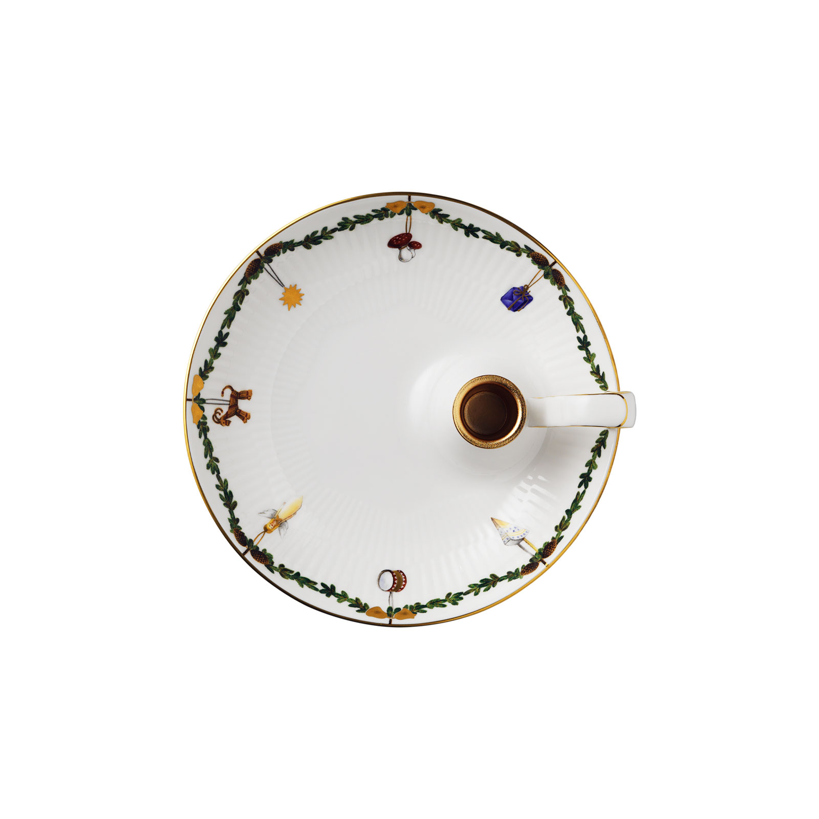 Royal Copenhagen Star Fluted Christmas Kerzenhalter mit Griff