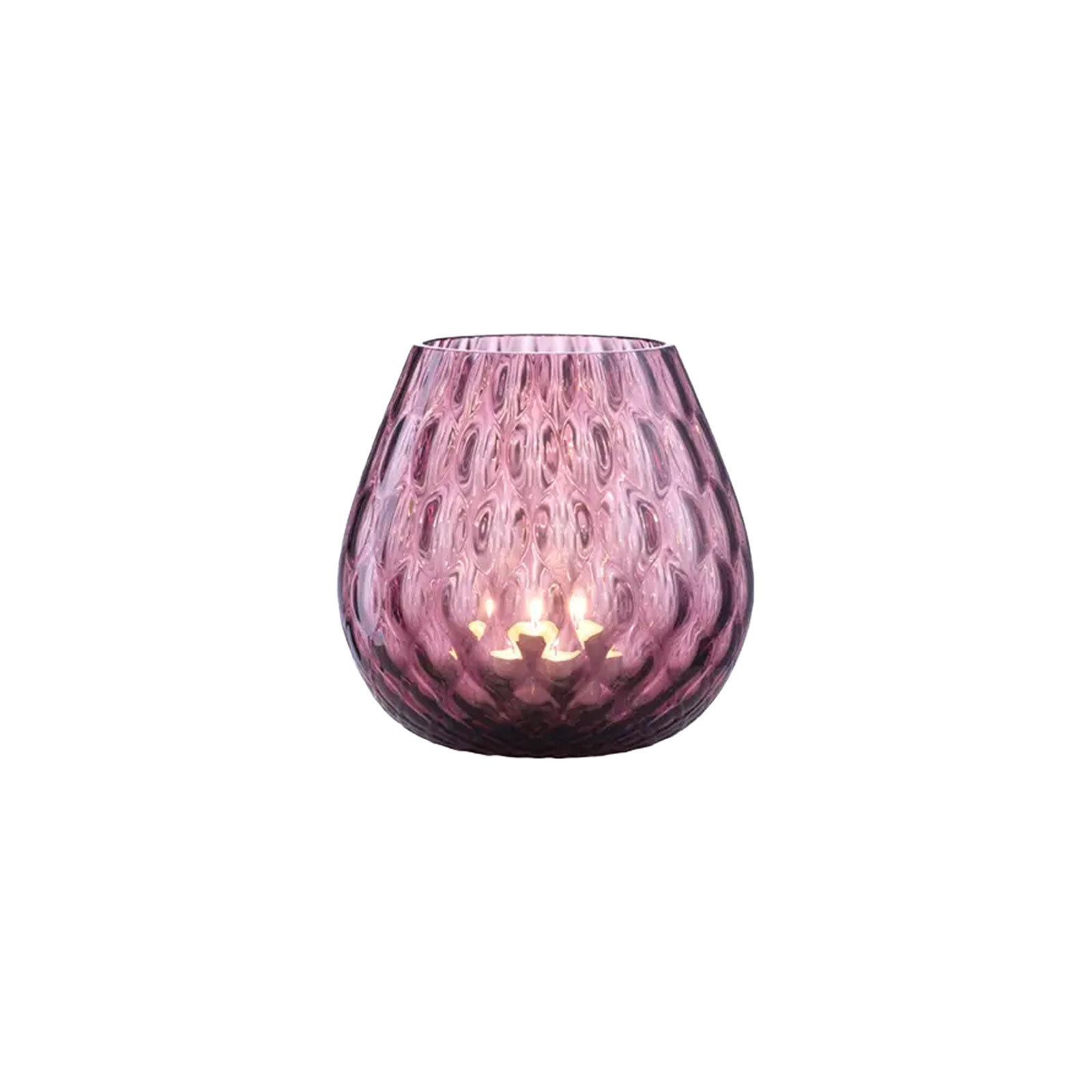 Nasonmoretti Macrame' Leuchter/Windlicht M  Lilac - Balloton H12cm Ø12cm