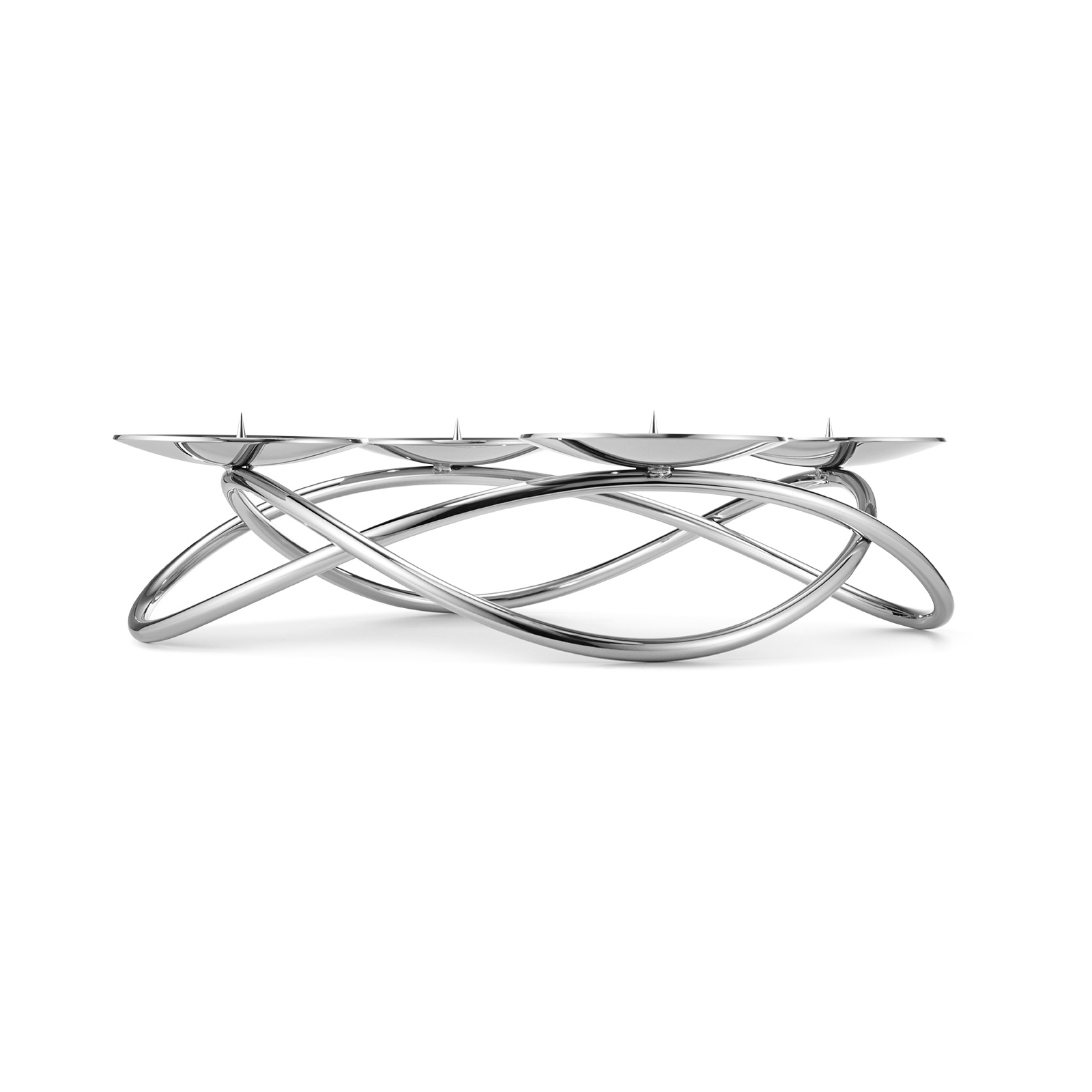 Georg Jensen Season Leuchter Adventskranz 4 Kerzen breit Edelstahl