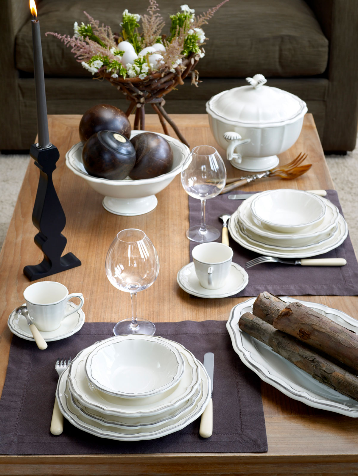 Gien Filet Taupe Terrine 3ltr.