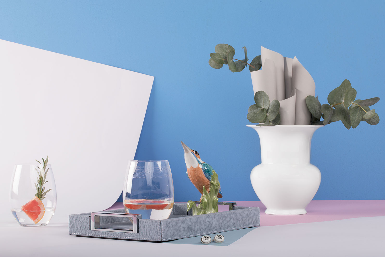 KPM -  Berlin Vase Fidibus 19cm groß weiß ( Fidibus 3 )