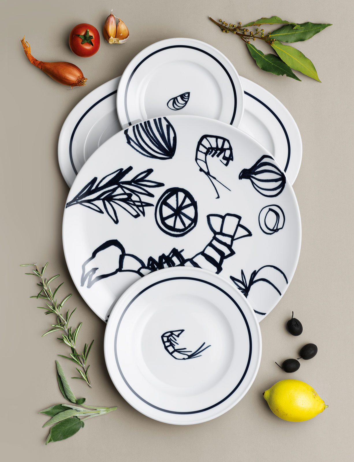 Dibbern Brasserie Volldekor Frühstücksteller 23cm Coupe