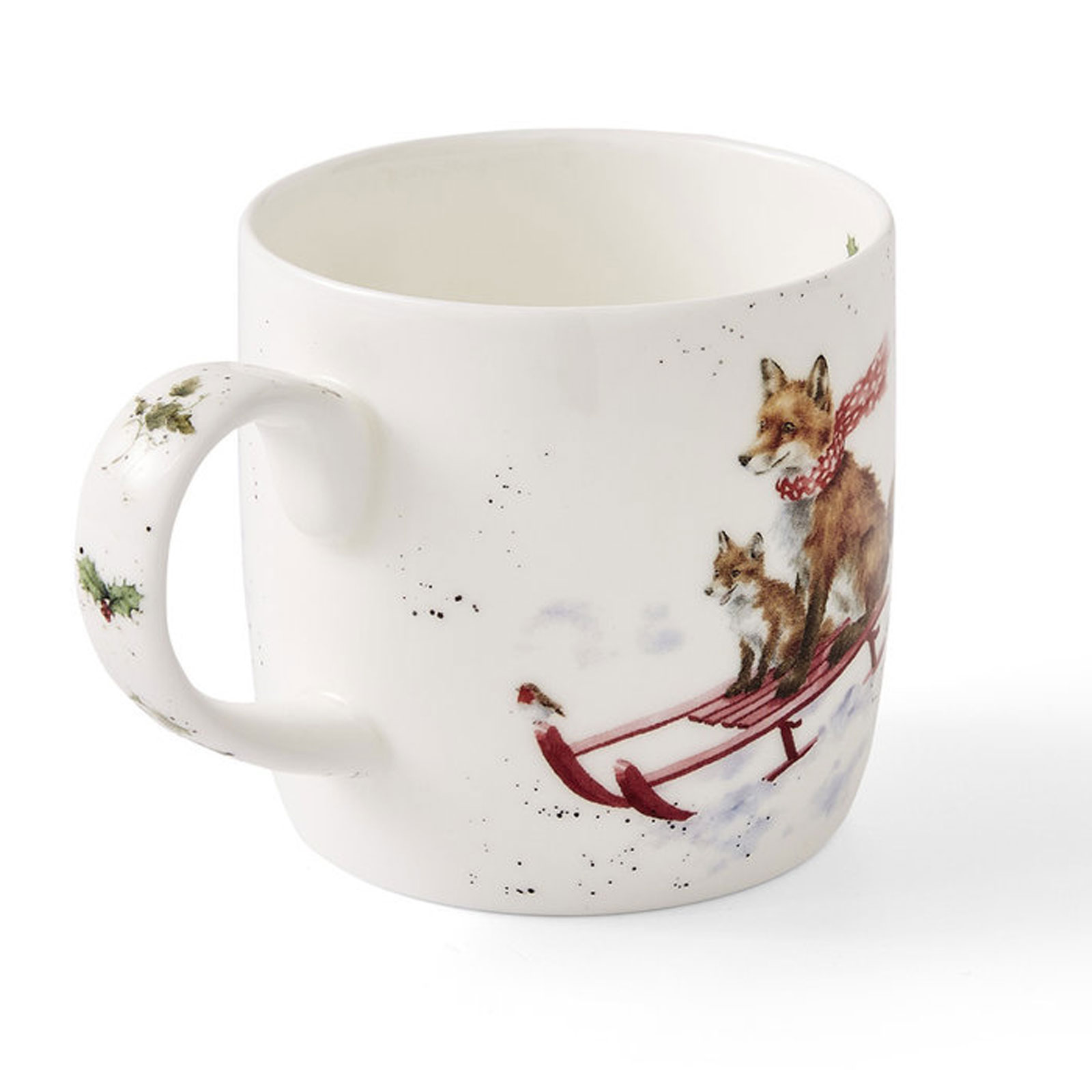 Royal Worcester Wrendale Designs Becher The Sleigh Ride 0,31ltr. (Christmas Collection)