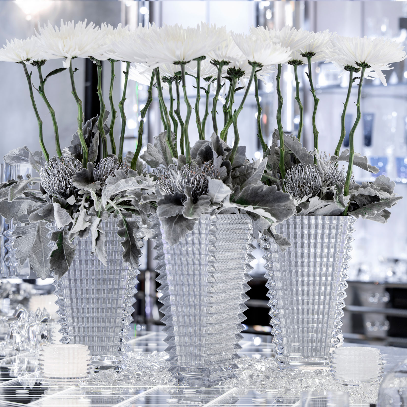 Baccarat Eye Vase 30cm rechteckig klar