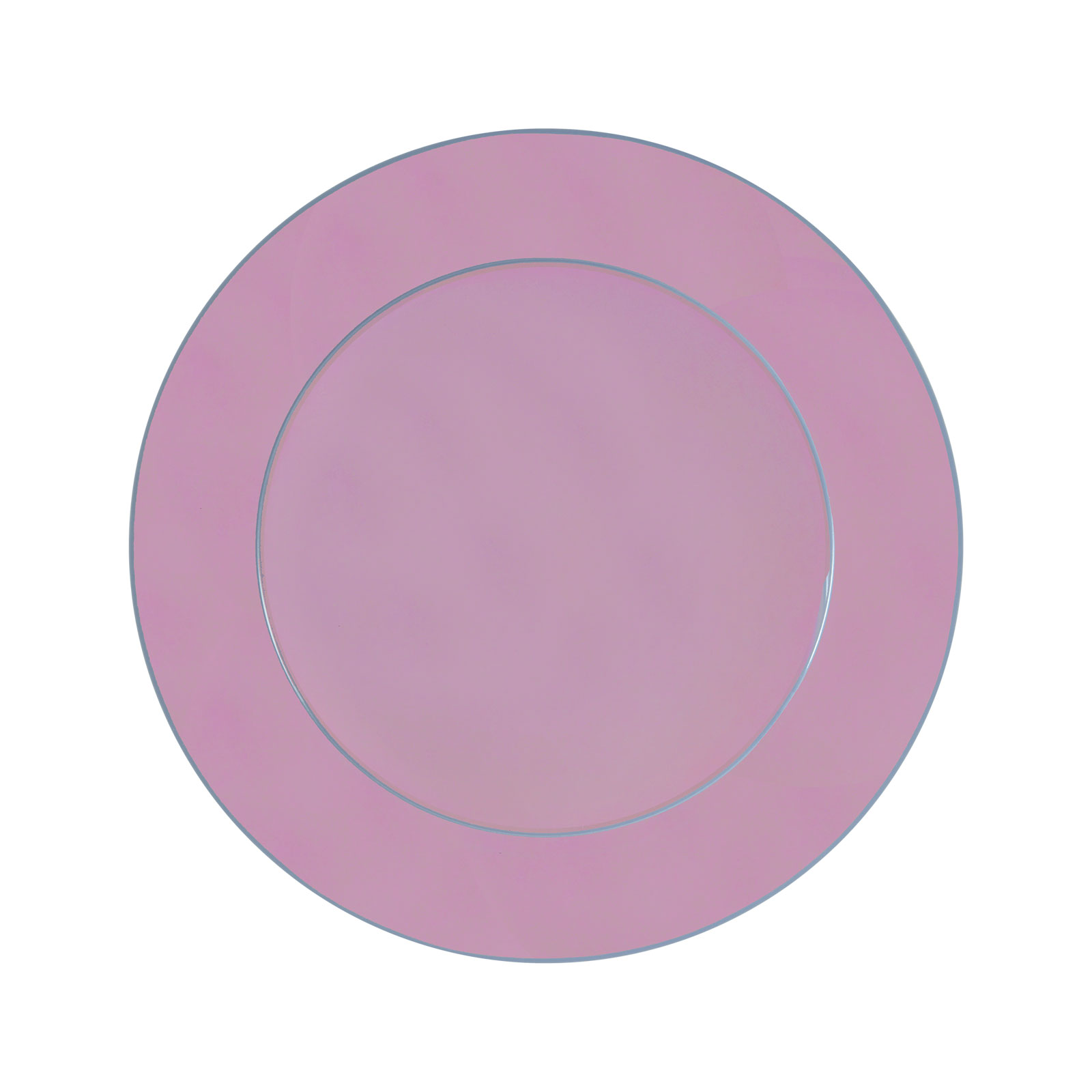 Der Urban Colors Speiseteller rosa von Meissen hat eine hübsche rosane Farbe und türkise Zierränder.