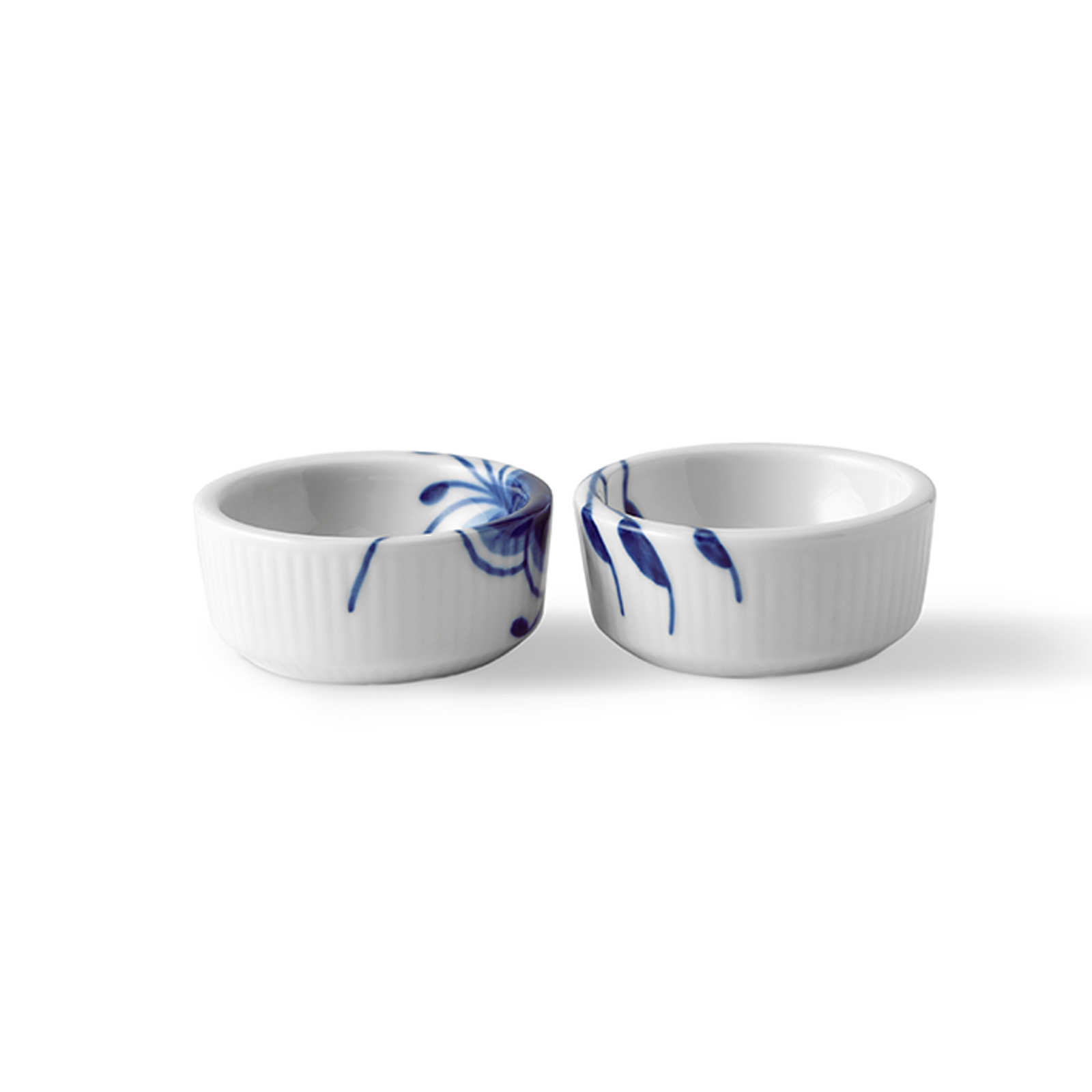 Royal Copenhagen Mega Blau Gerippt Schüssel 0,03ltr. 2er Set