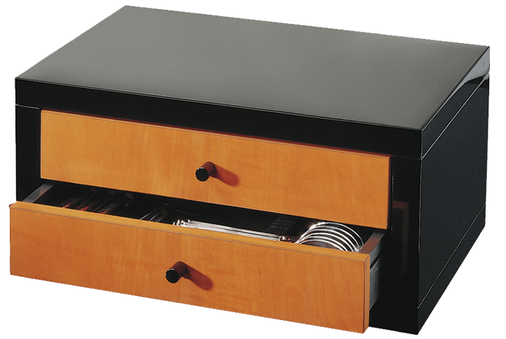 Robbe & Berking Kassette Birnbaum schwarz lackiert für 133 Besteck