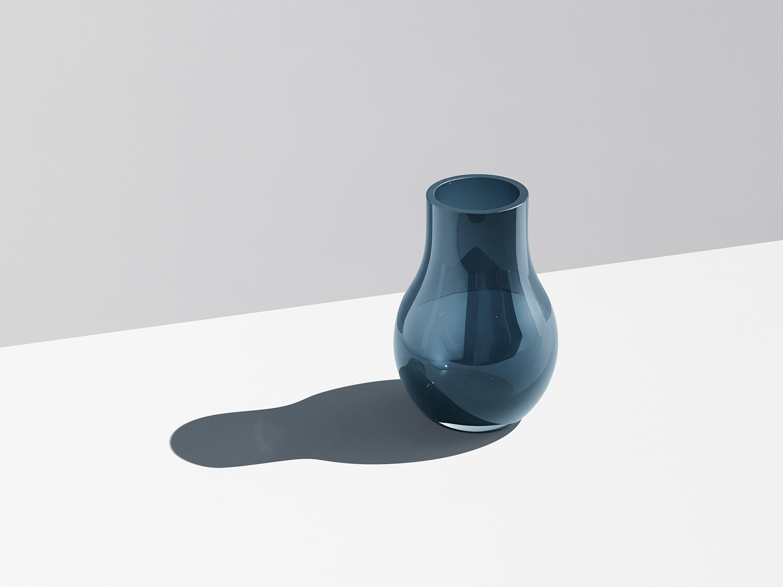 Georg Jensen Cafu Vase klein 21,6cm blau Glas