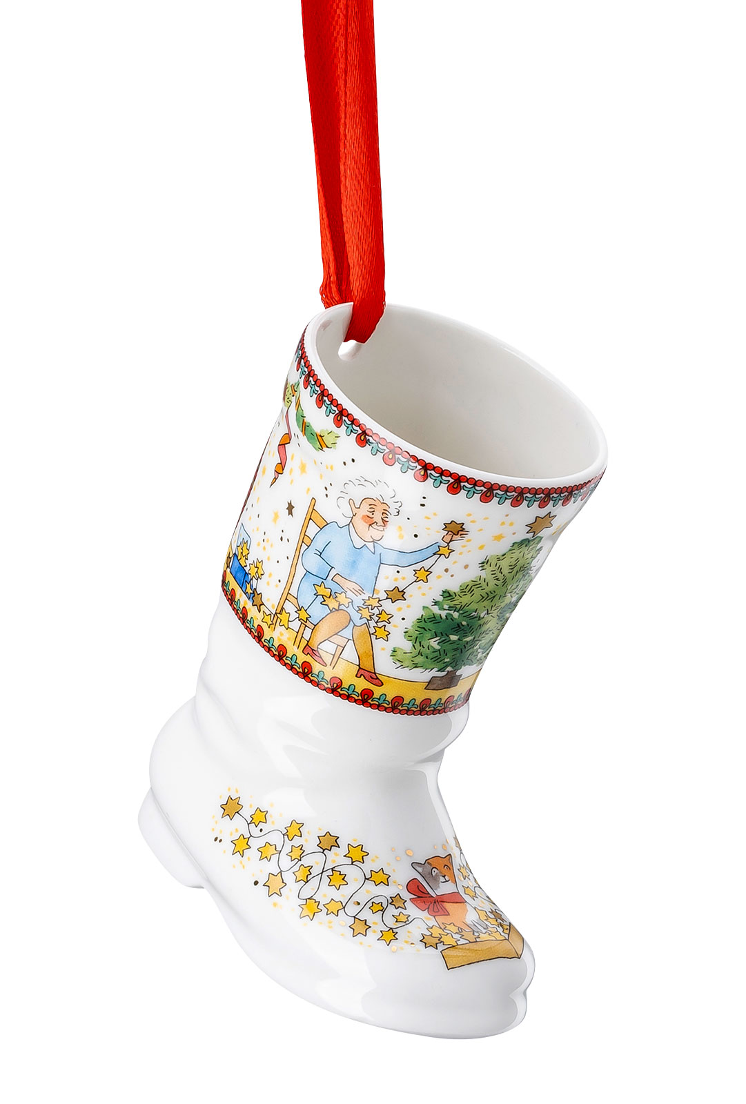 Hutschenreuther 2024 Weihnachtsleuchten Stiefel Porzellan