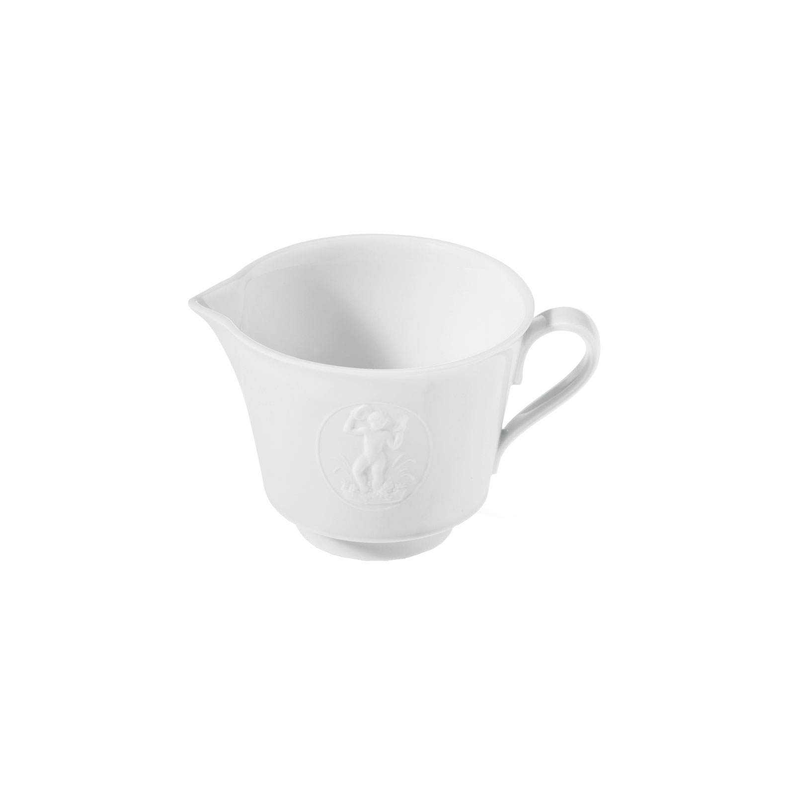 KPM -  Berlin Arkadia weiß Milchkännchen 0,14ltr. Traubentretender Putto