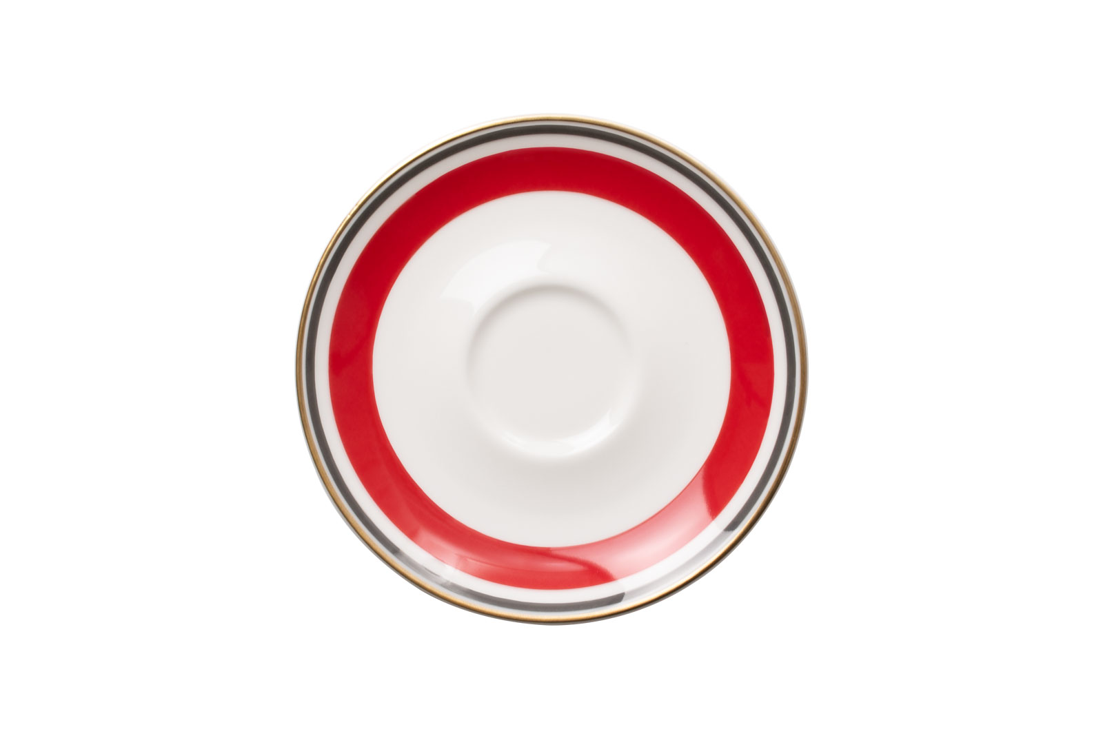 Die Espresso-Untertasse rot/anthrazit der Dibbern Serie Capri