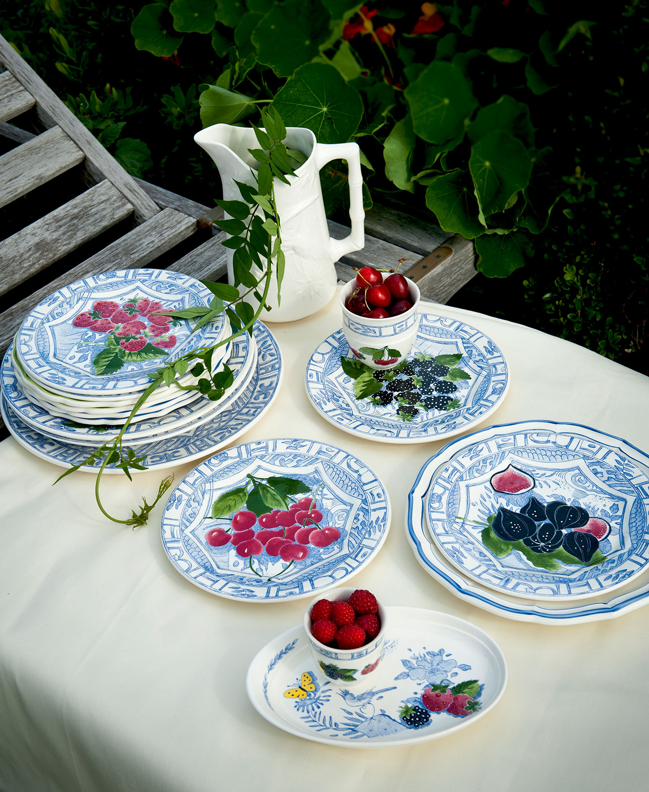 Gien Oiseau Bleu Fruits Cocktailteller 16,5cm Kirsche