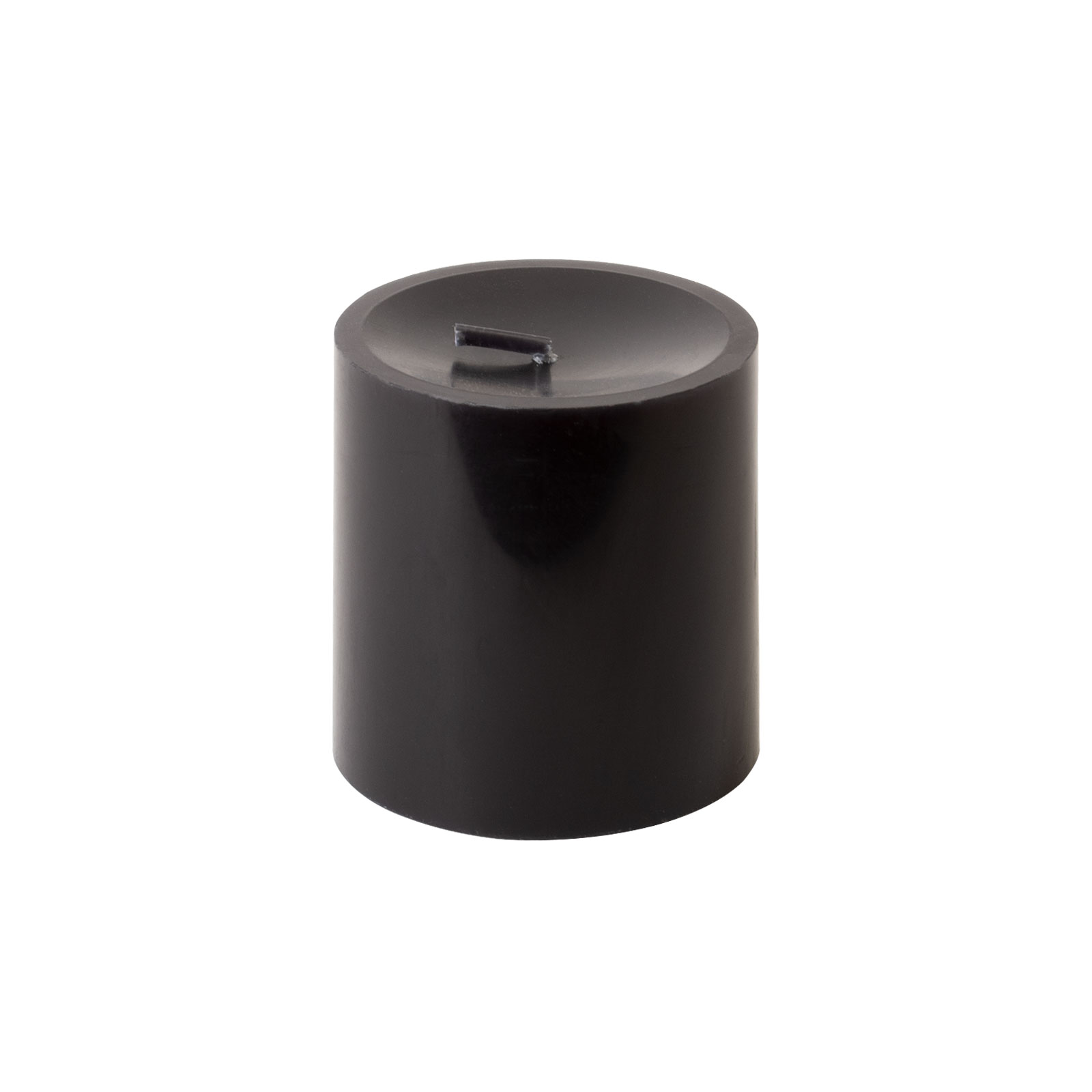 Die Stumpenkerze 8x8cm schwarz von Engels Kerzen hat eine nachtschwarze Farbe.